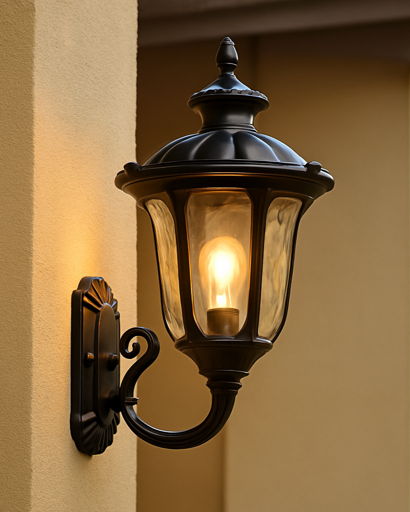 Black finish version of waterproof exterior wall light