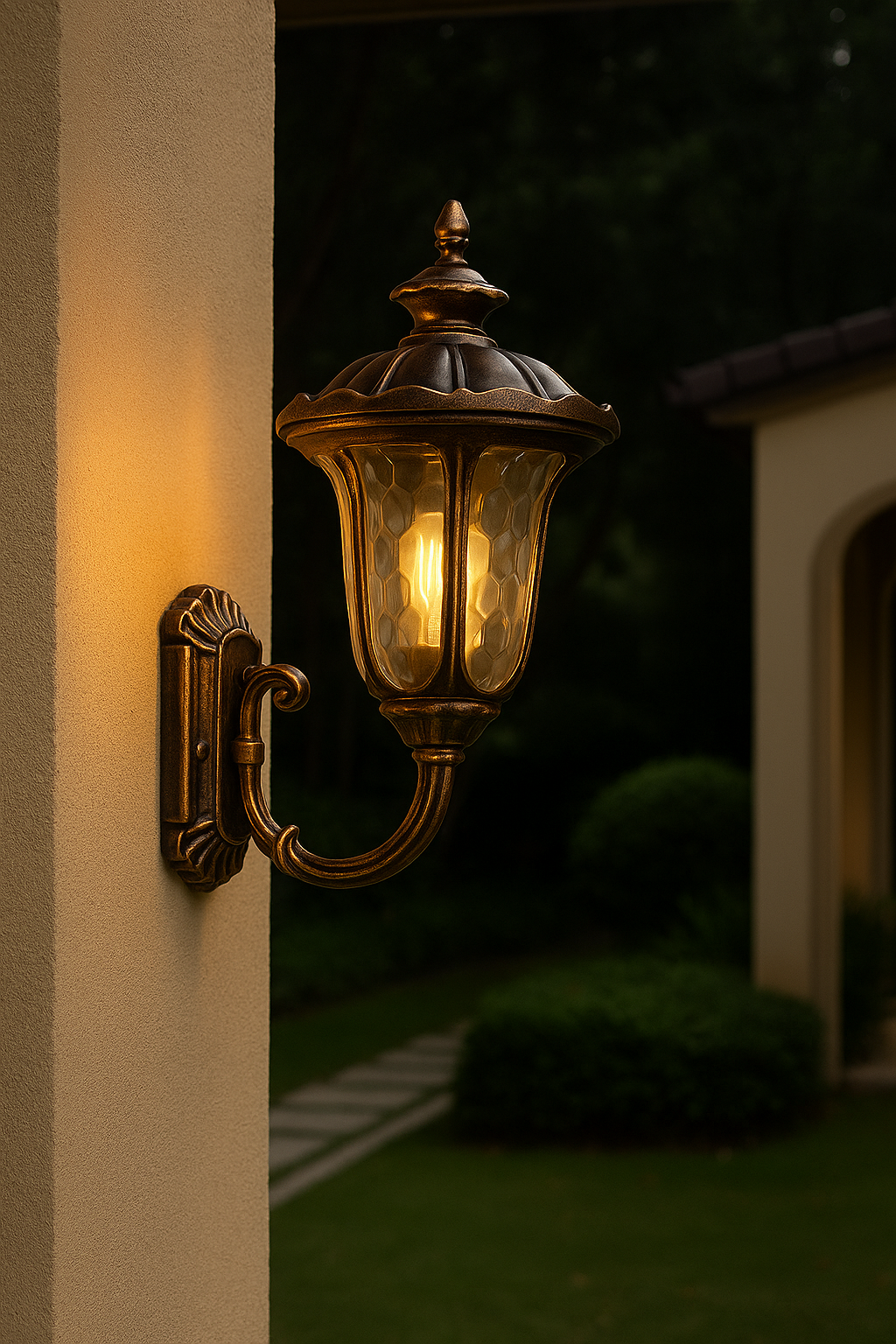 Close-up of the aluminum alloy cylinder wall sconce