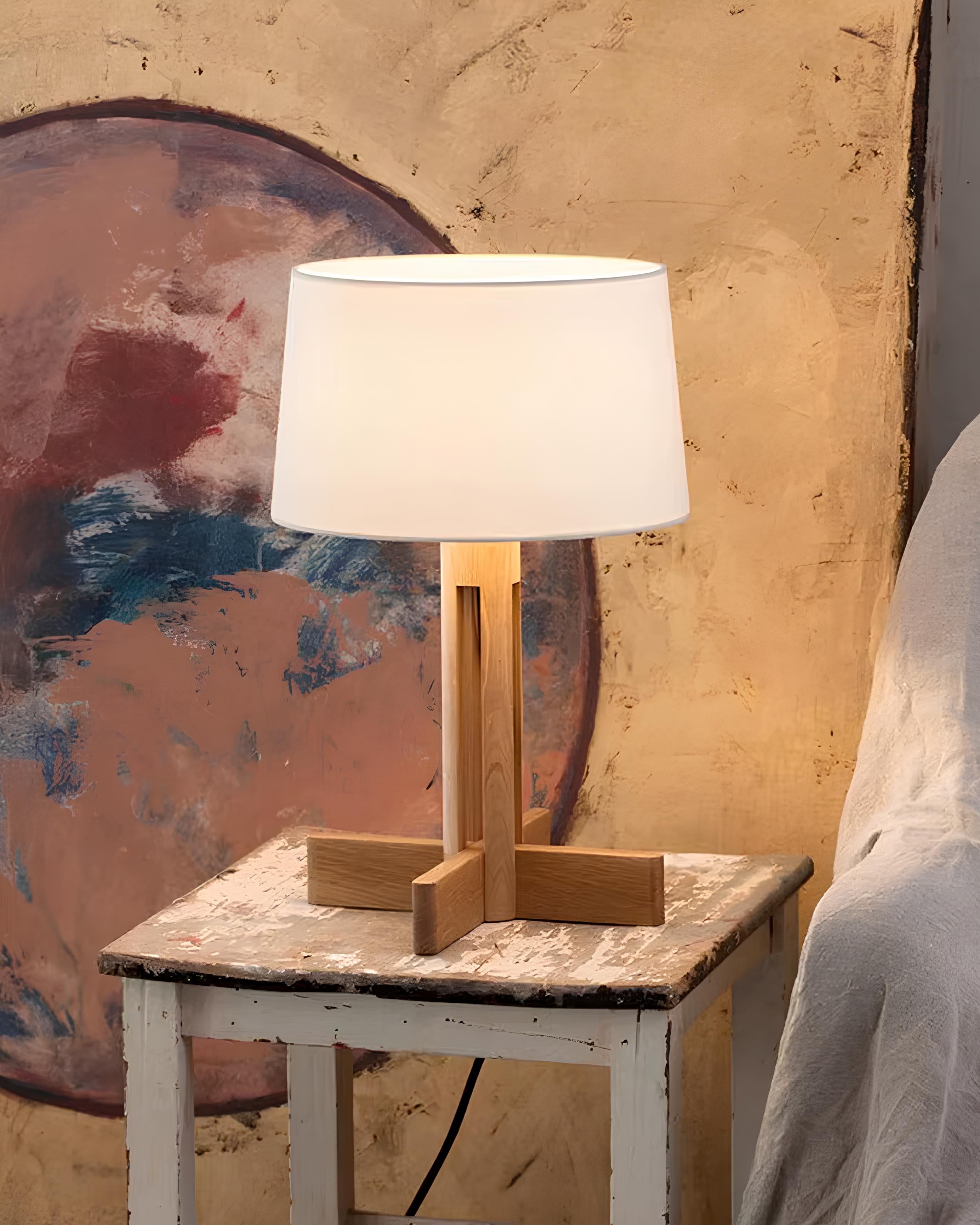 Enso Table Lamp – Japanese Wood & Fabric Standing Light - TheMinimalObject