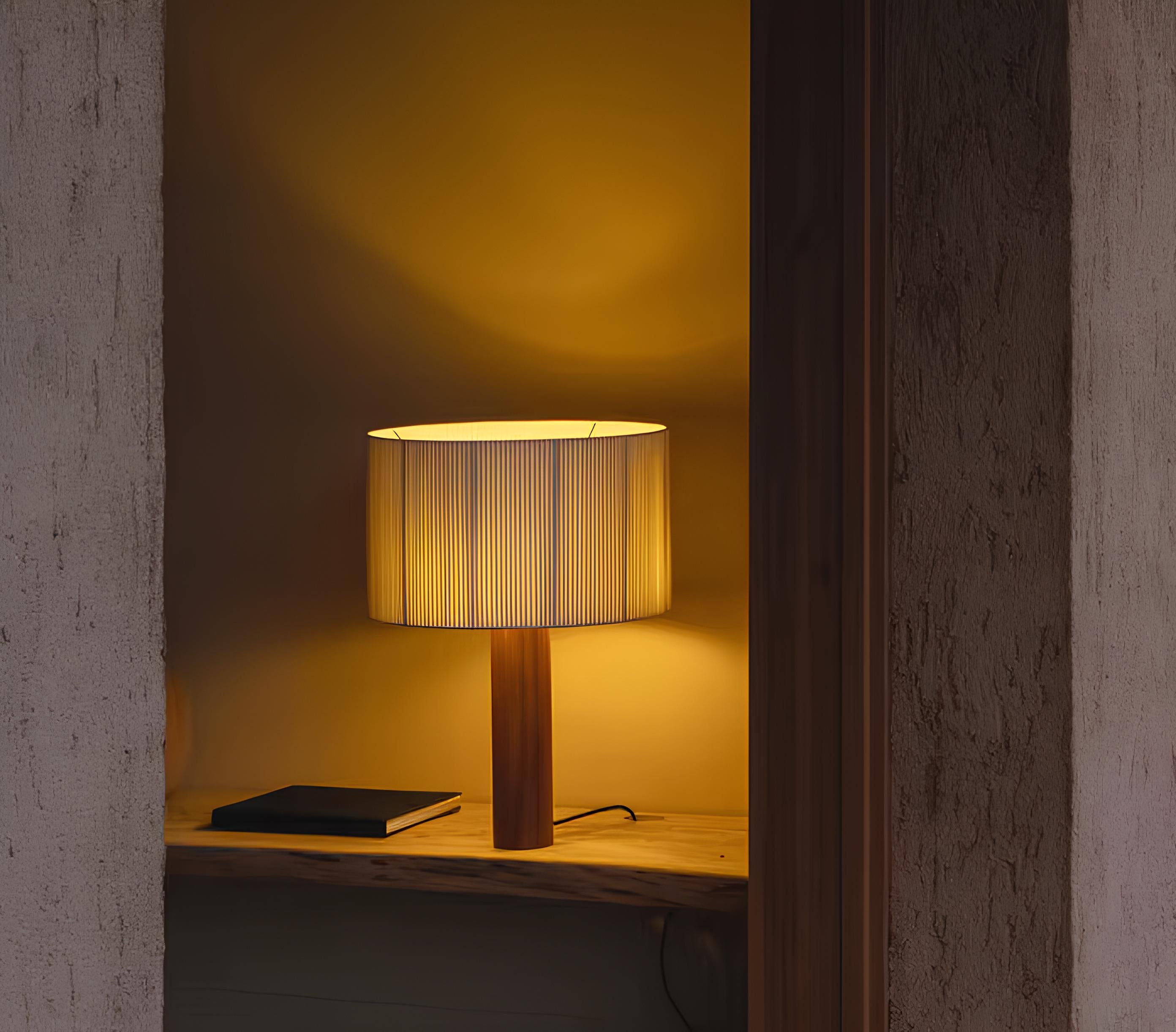Hako Table Lamp – Wabi Sabi Wood & Fabric Light - TheMinimalObject