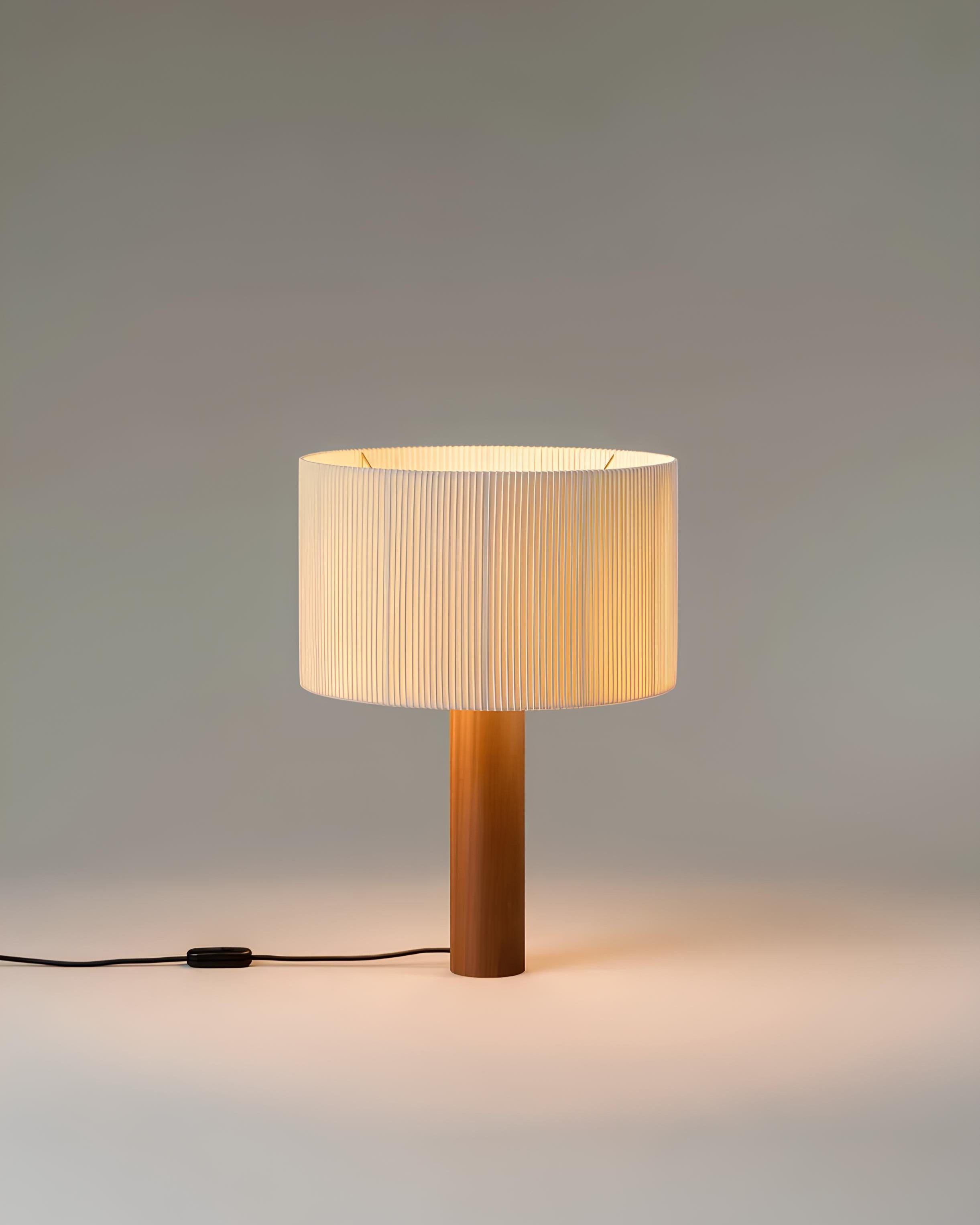 Hako Table Lamp – Wabi Sabi Wood & Fabric Light - TheMinimalObject