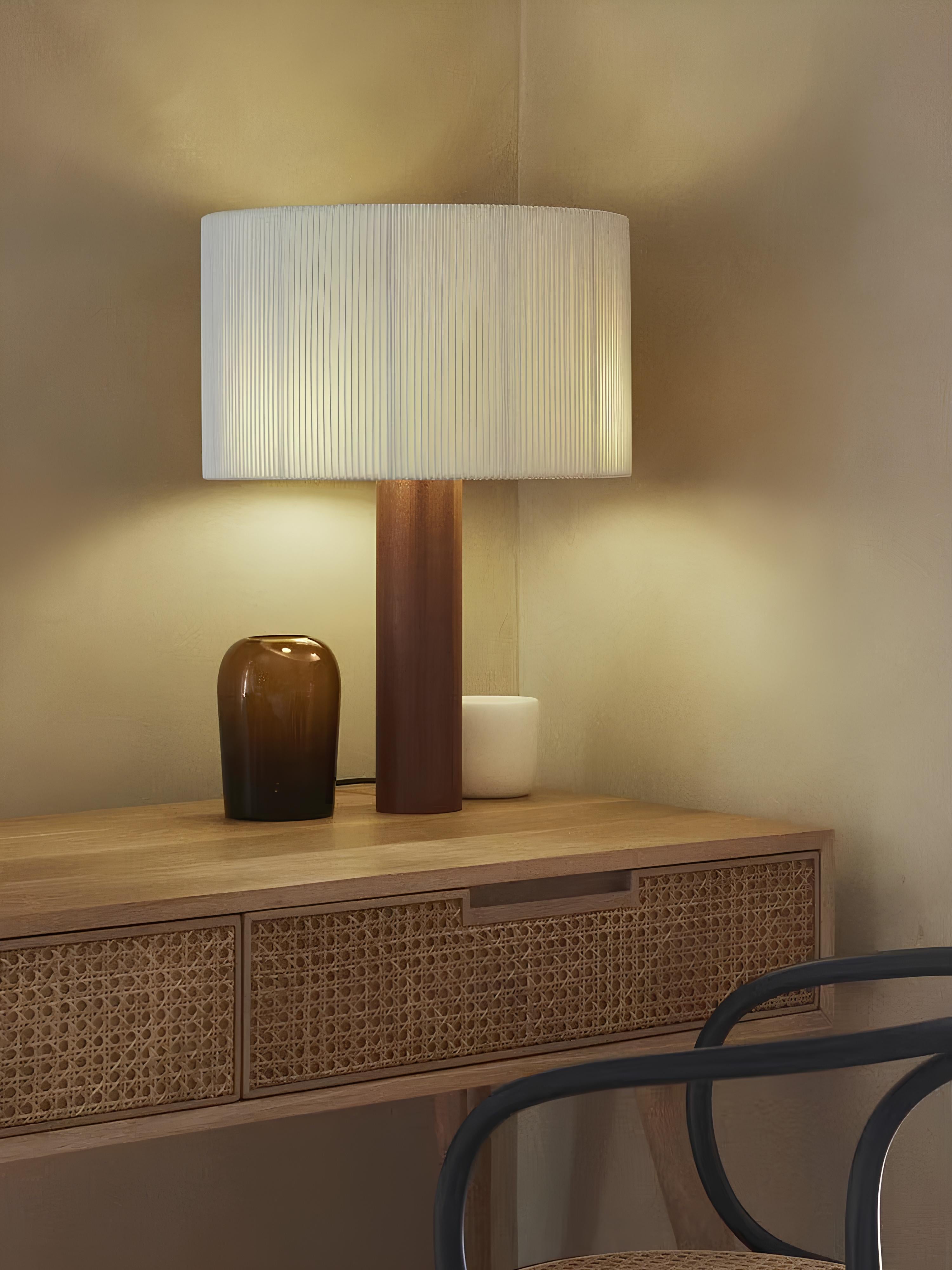 Hako Table Lamp – Wabi Sabi Wood & Fabric Light - TheMinimalObject