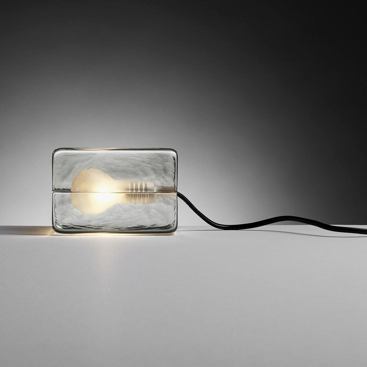 Ice Cube Table Lamp – Clear Glass with LED Core - TheMinimalObject