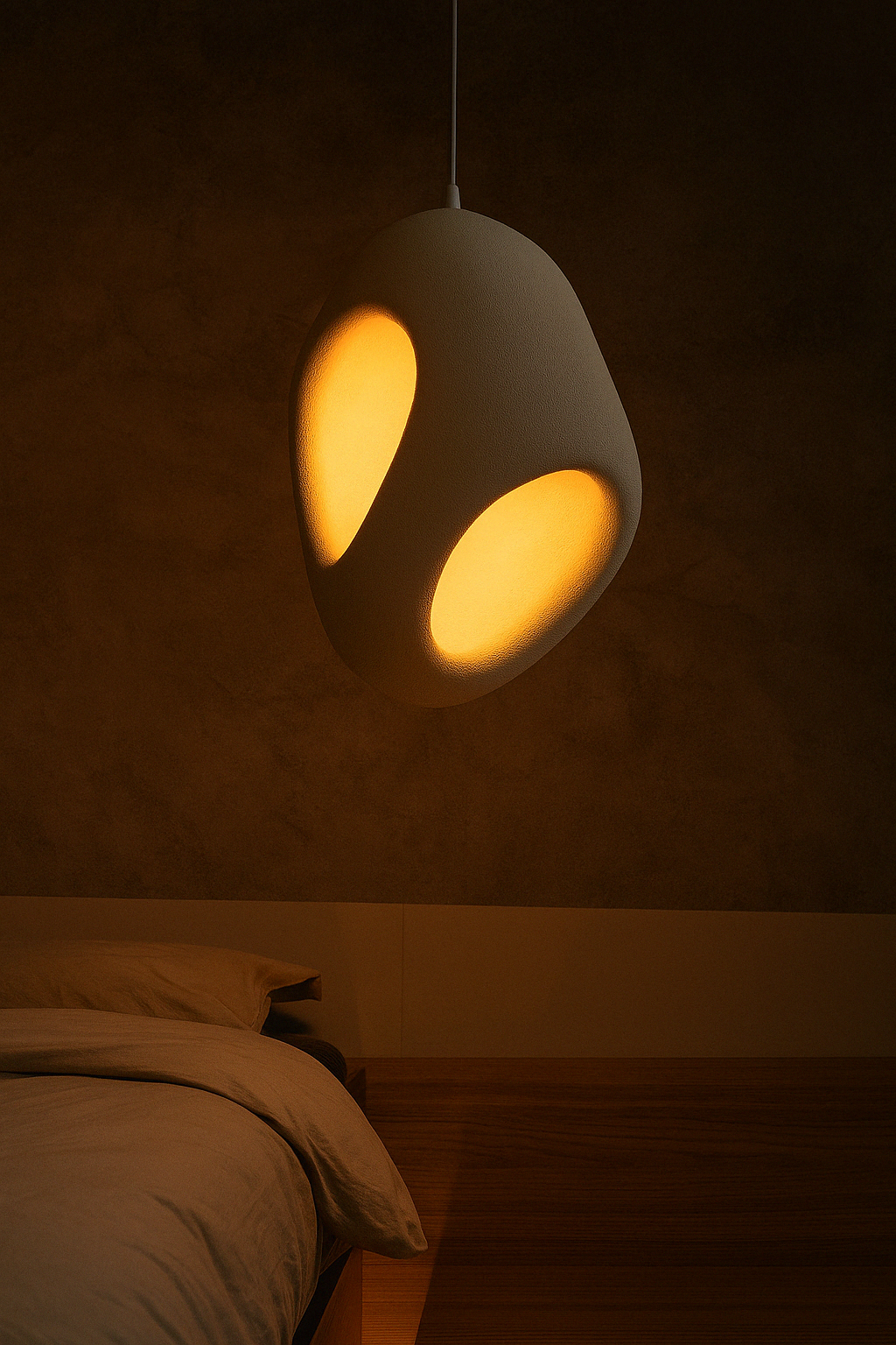 Ishi Pendant Light – Sculptural Wabi Sabi Form in White - TheMinimalObject