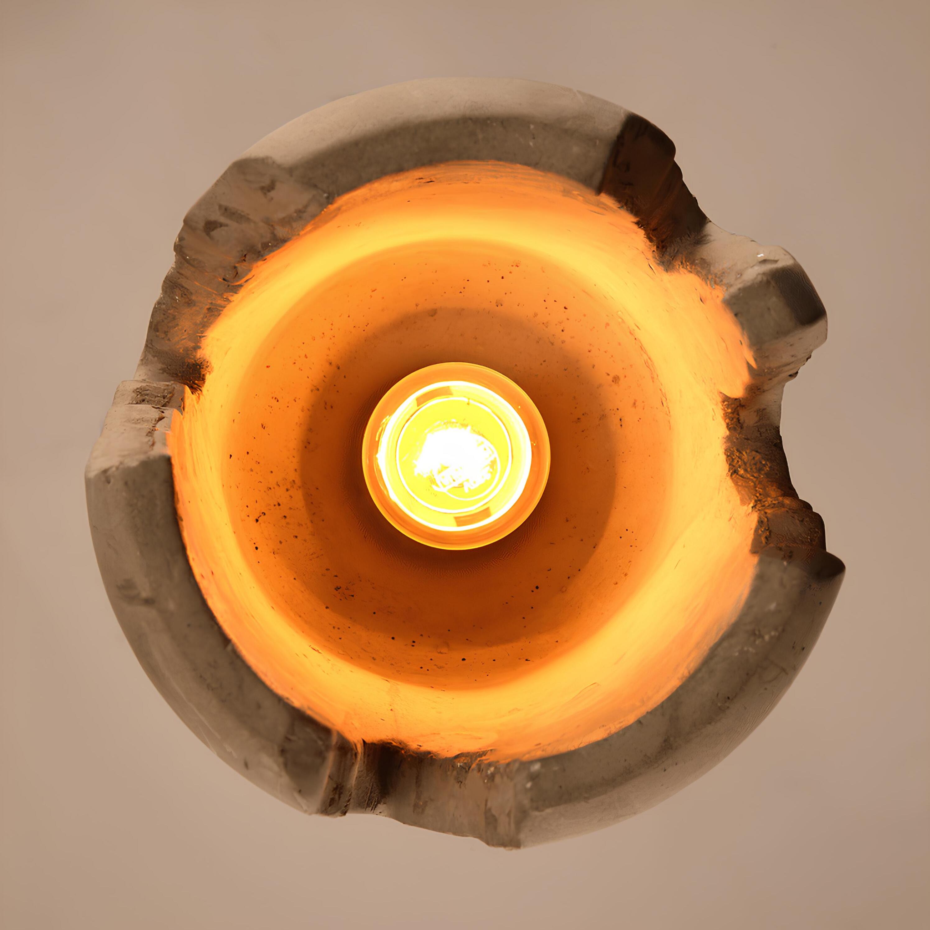 Contemporary cement light fixture with daylight LED
