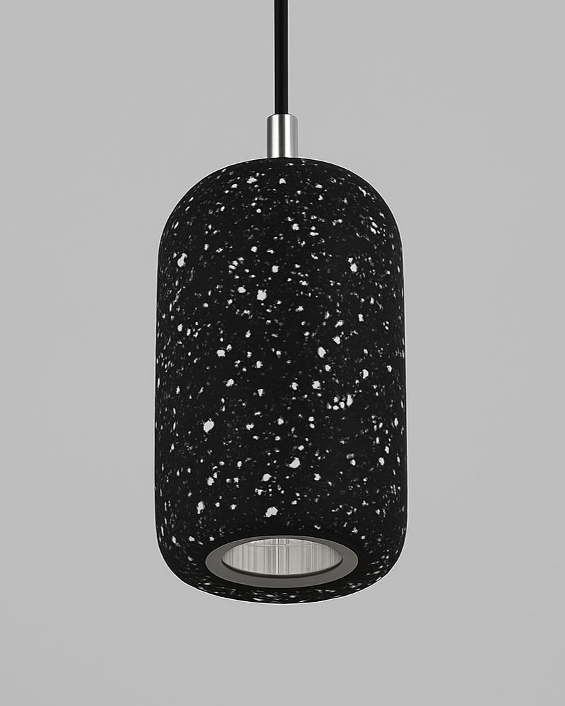 Black industrial pendant light with minimalist style