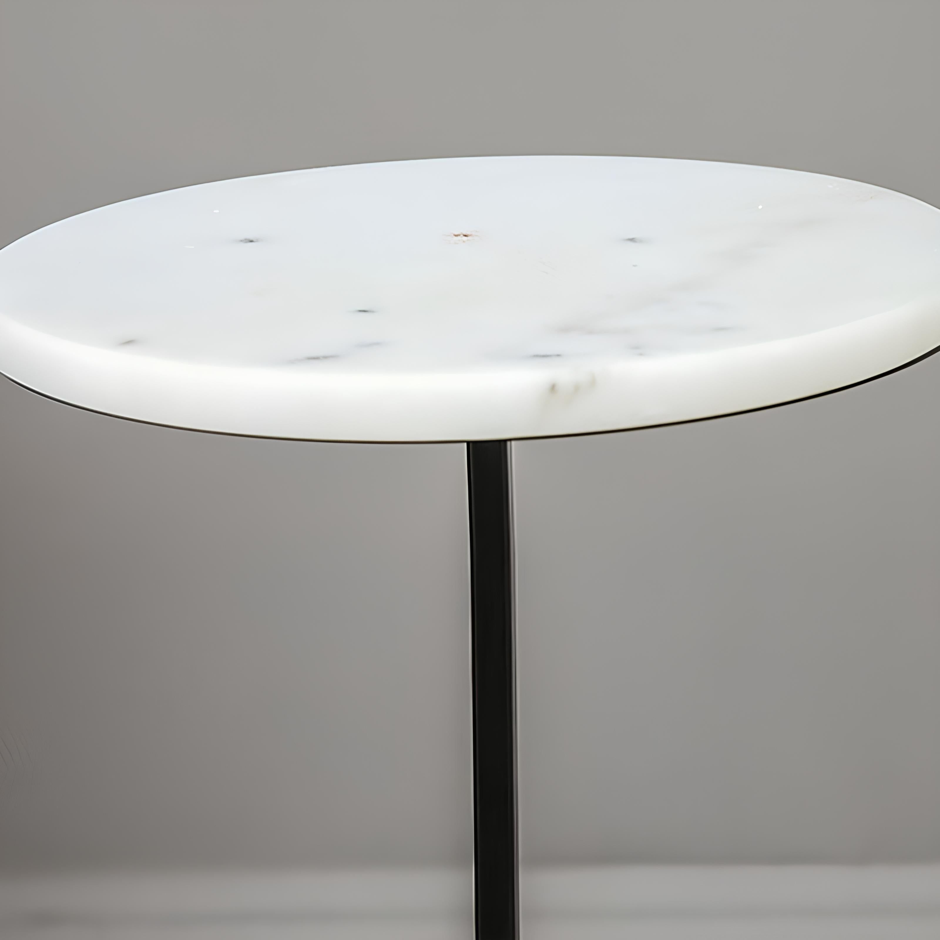 Linea Arc Lamp – Gold LED Floor Lamp with Marble Table - TheMinimalObject