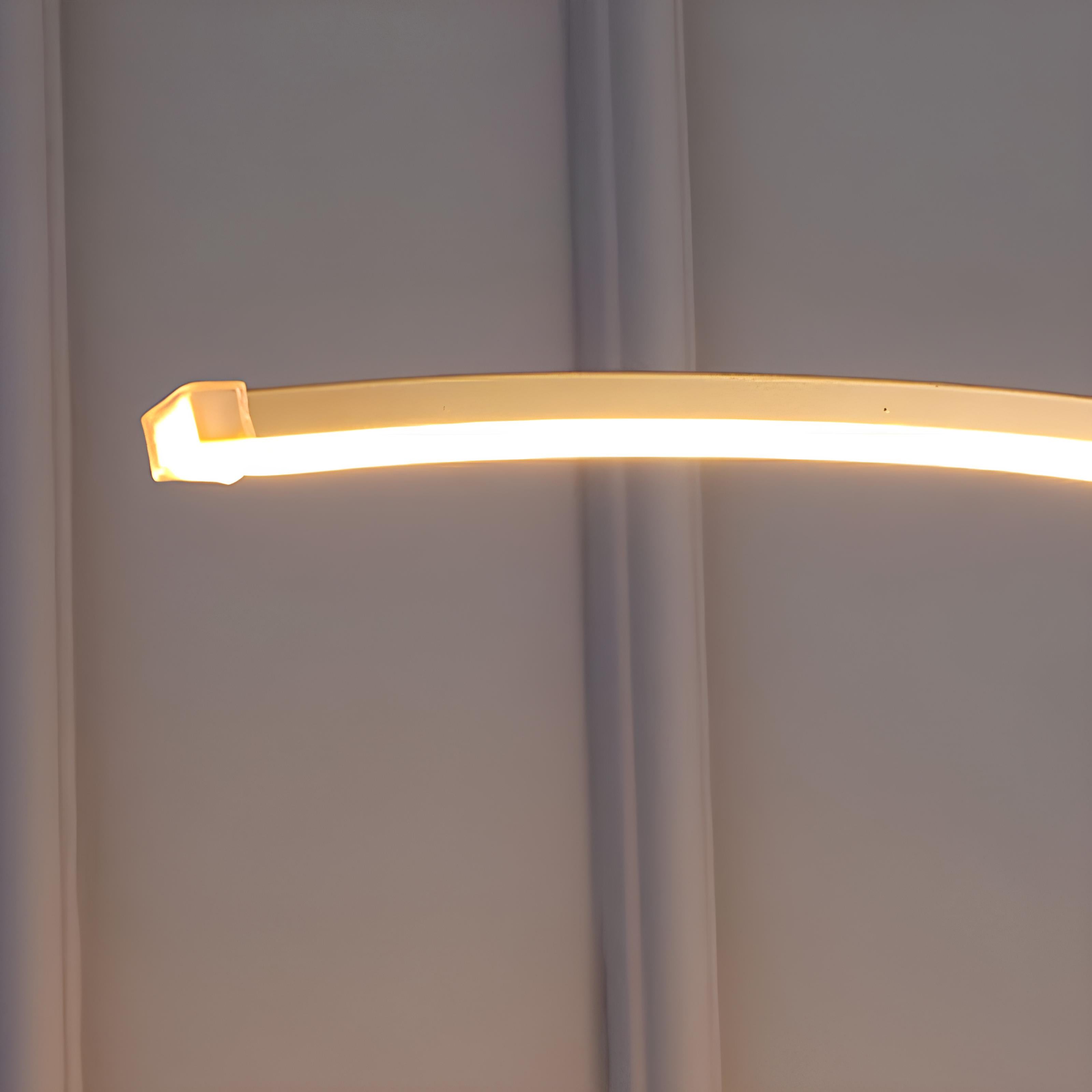 Linea Arc Lamp – Gold LED Floor Lamp with Marble Table - TheMinimalObject