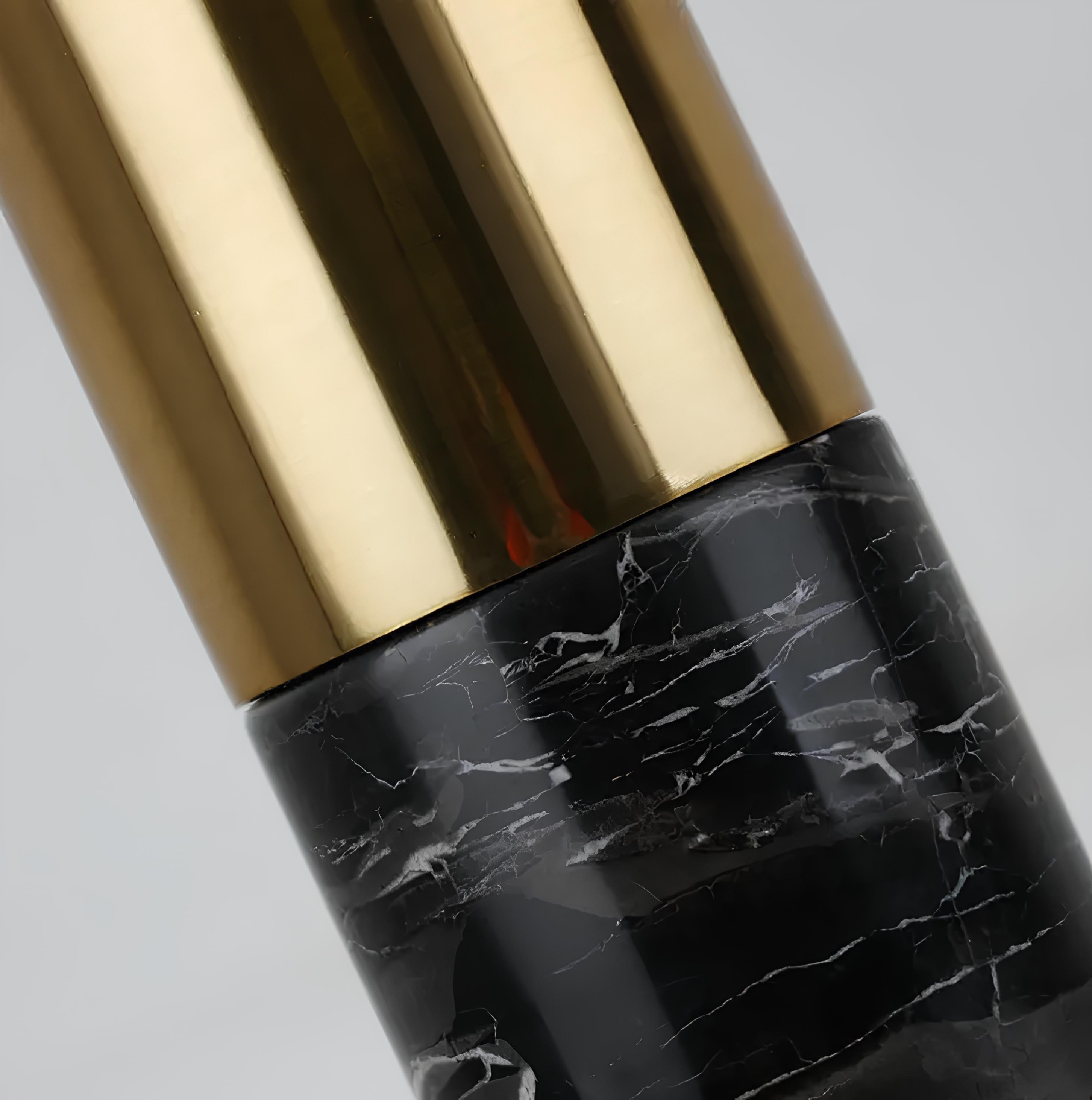 Marble base and chrome iron body of modern table lamp