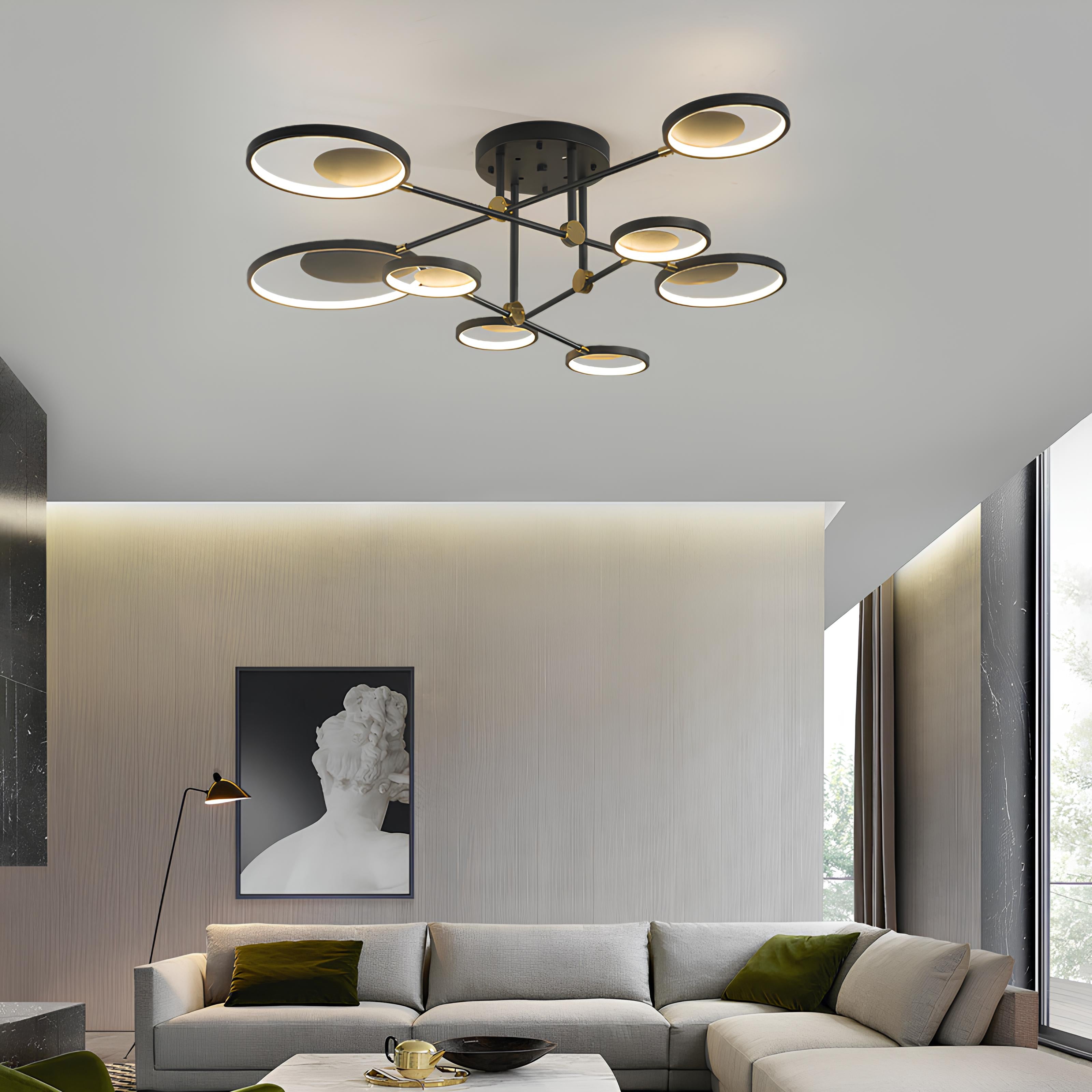 Lumo Ceiling Light – Black & Gold Aluminum Fixture - TheMinimalObject