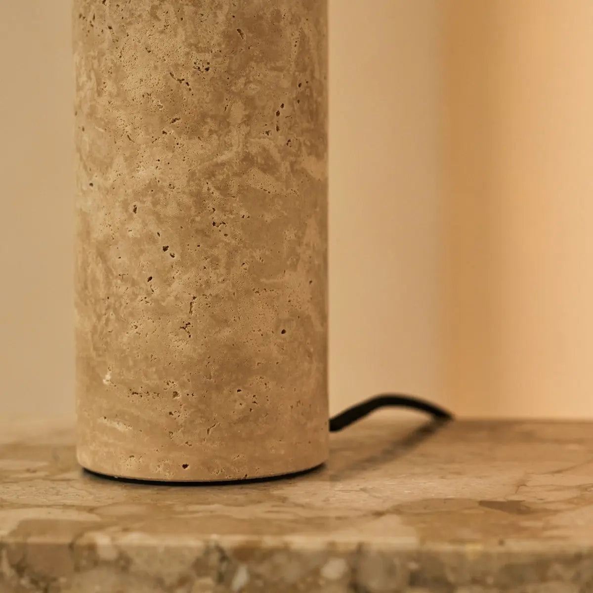 Modern sculptural stone lamp for bedside or living room