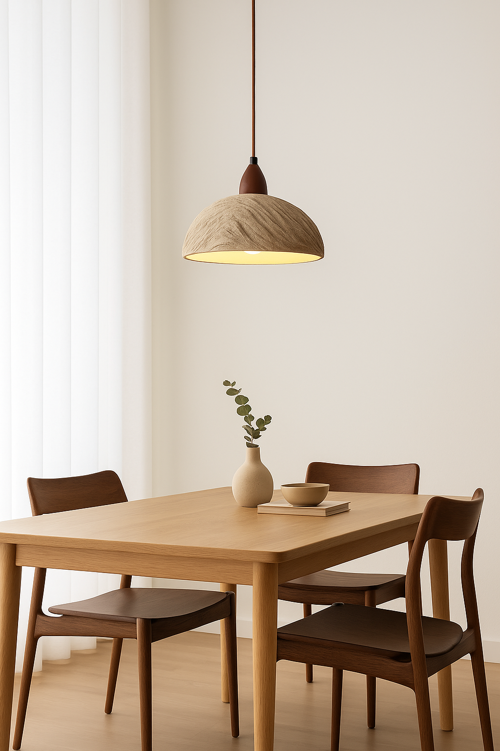 Nara Wood & Cement Pendant Light - TheMinimalObject