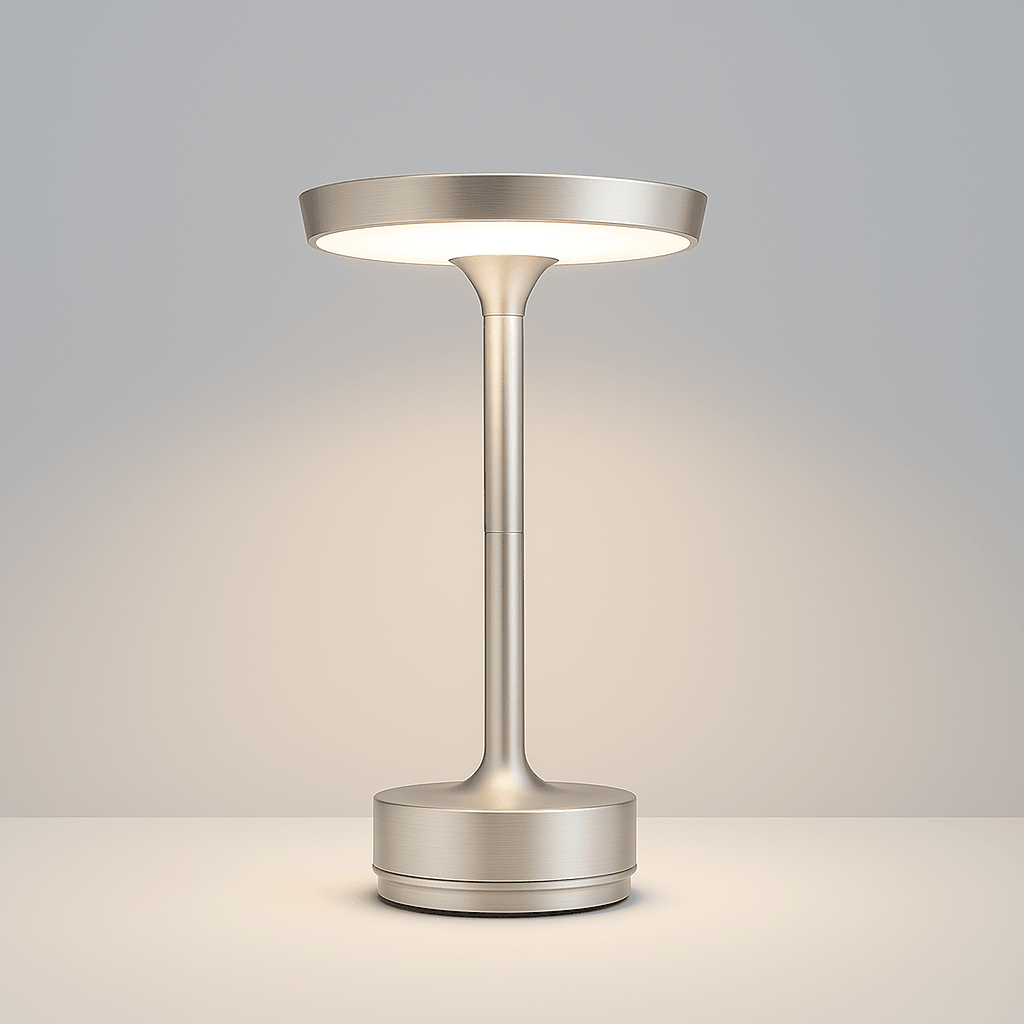 Touch Table Lamp Minimal Design Silver Color
