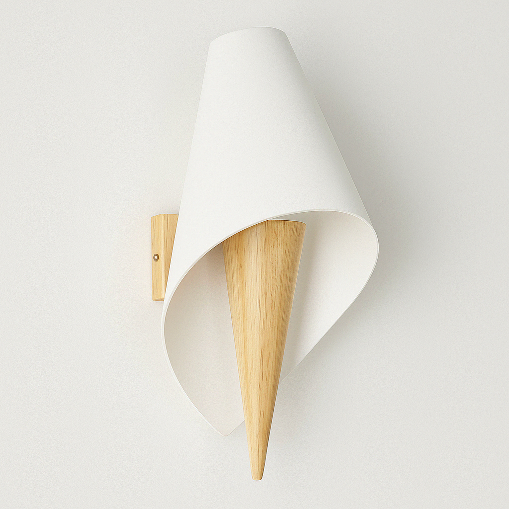 Wooden and glass wall sconce for modern interiors