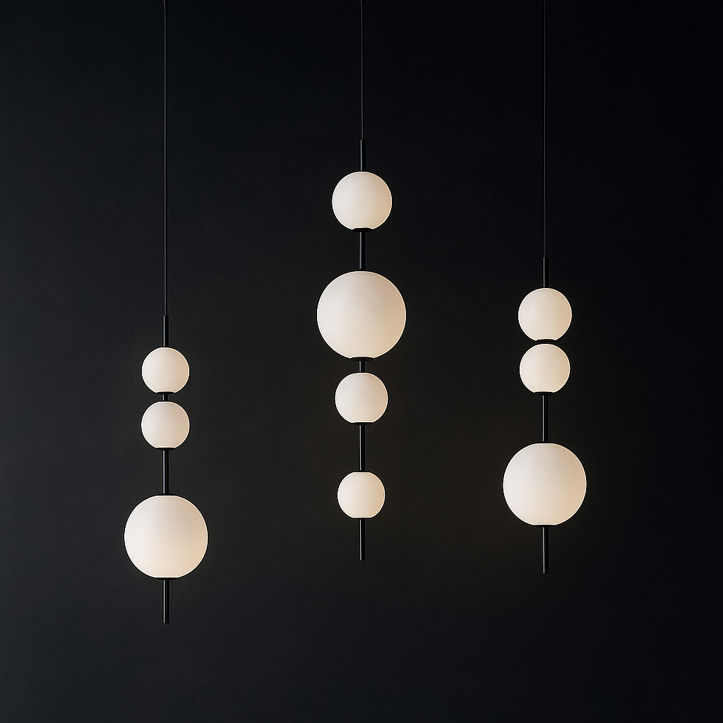 Sento Globe Pendant Light Set (3 Pieces - White Glass) - TheMinimalObject