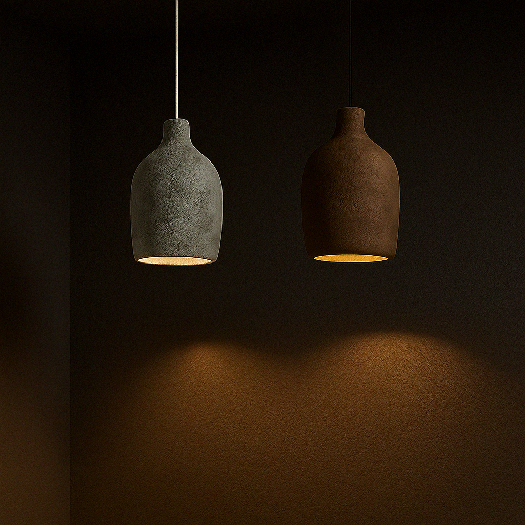Tera Pendant Light – Sculpted Wabi Sabi Shade - TheMinimalObject