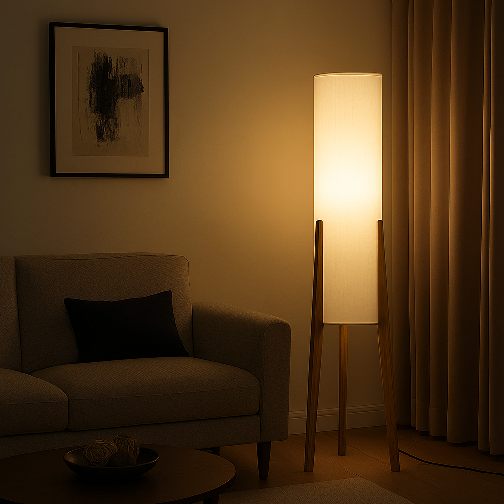 Toki Floor Lamp – Wabi-Sabi Solid Wood Standing Light - TheMinimalObject