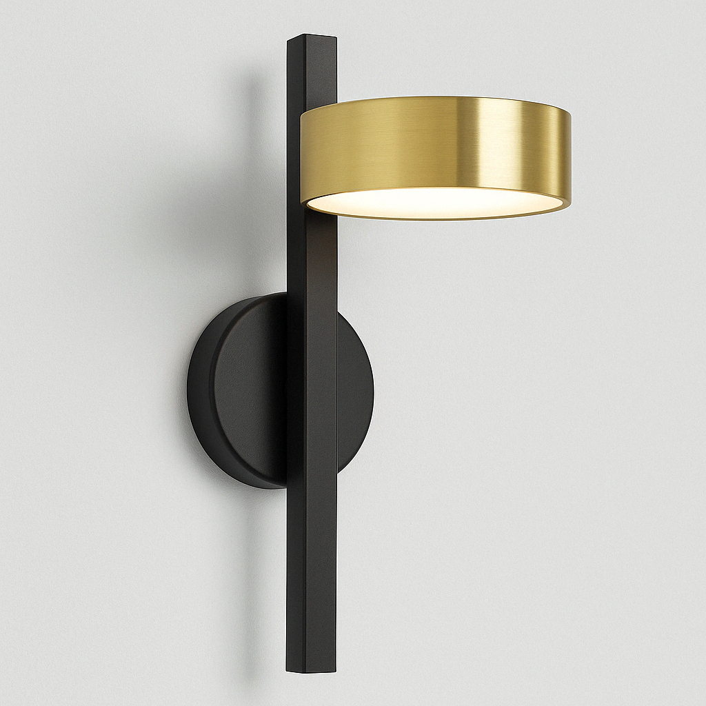 Contemporary Black Wall Lamp for Bedroom or Hotel