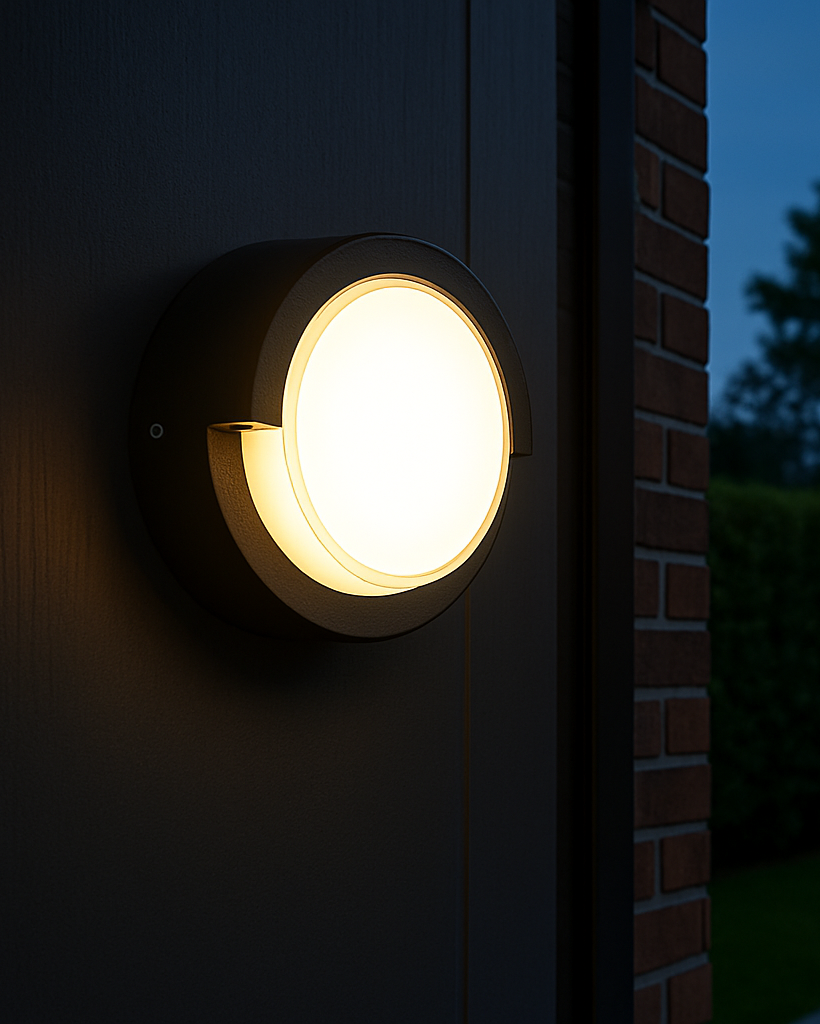 Minimalist black aluminum outdoor wall light