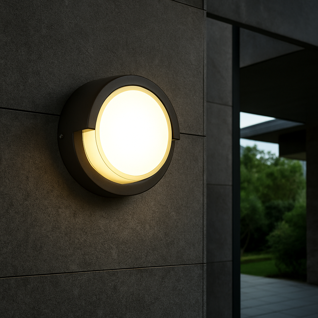 Inspire Aeris LED wall light installed outdoors