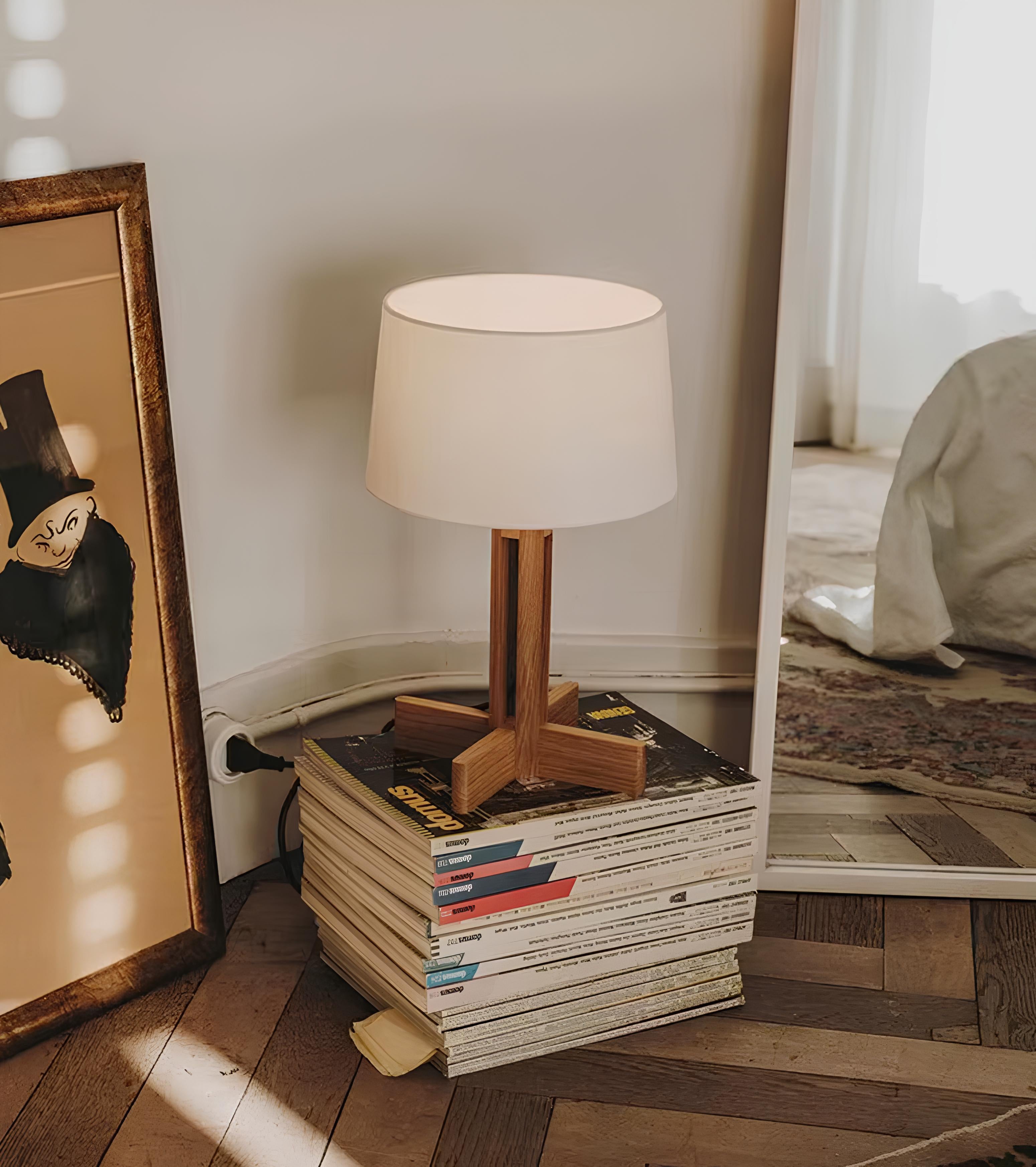 Enso Table Lamp – Japanese Wood & Fabric Standing Light - TheMinimalObject