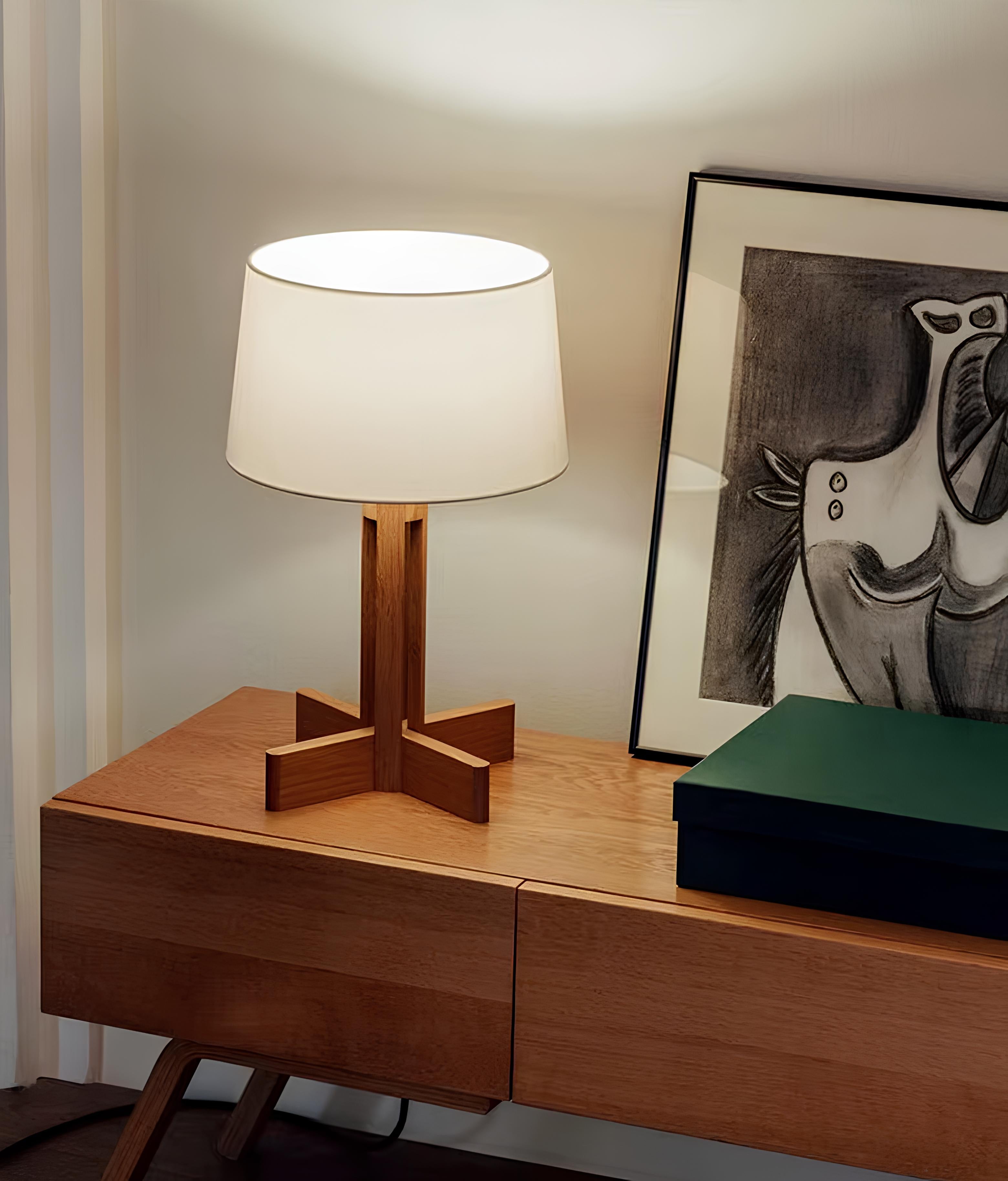 Enso Table Lamp – Japanese Wood & Fabric Standing Light - TheMinimalObject
