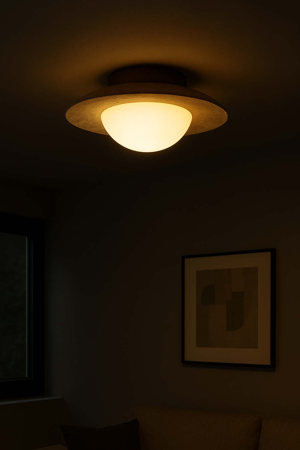 Minimalist Japandi ceiling light for kitchen or living space