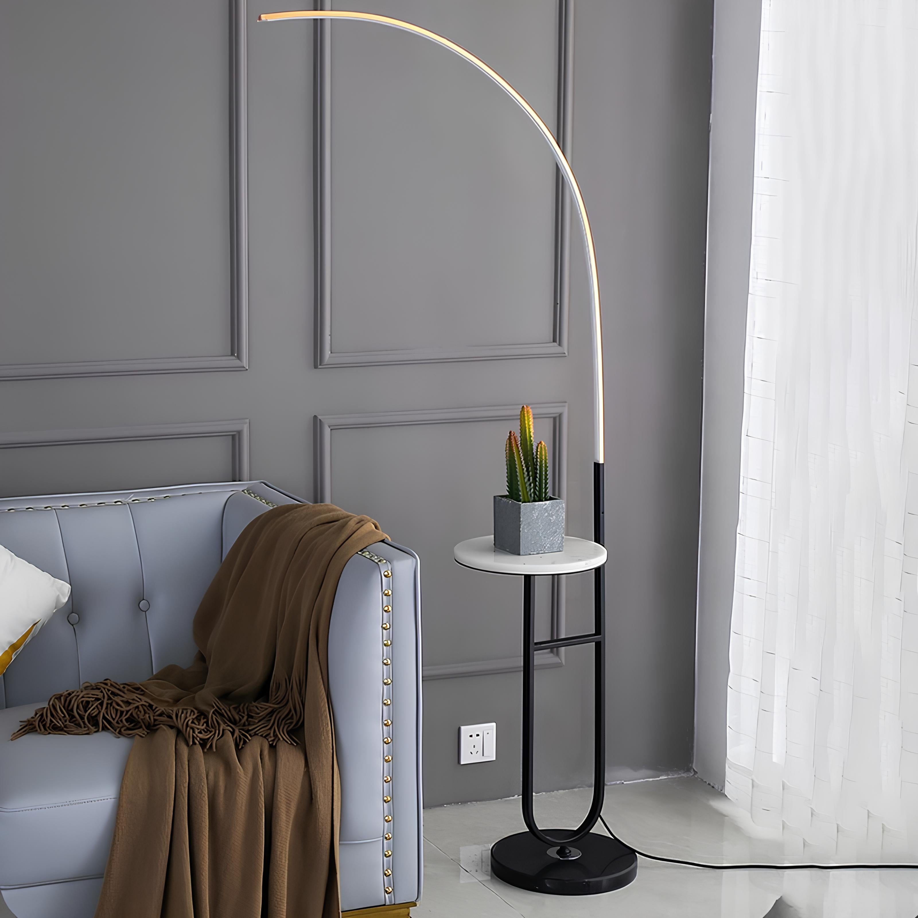Minimalist arc standing light for living room corners