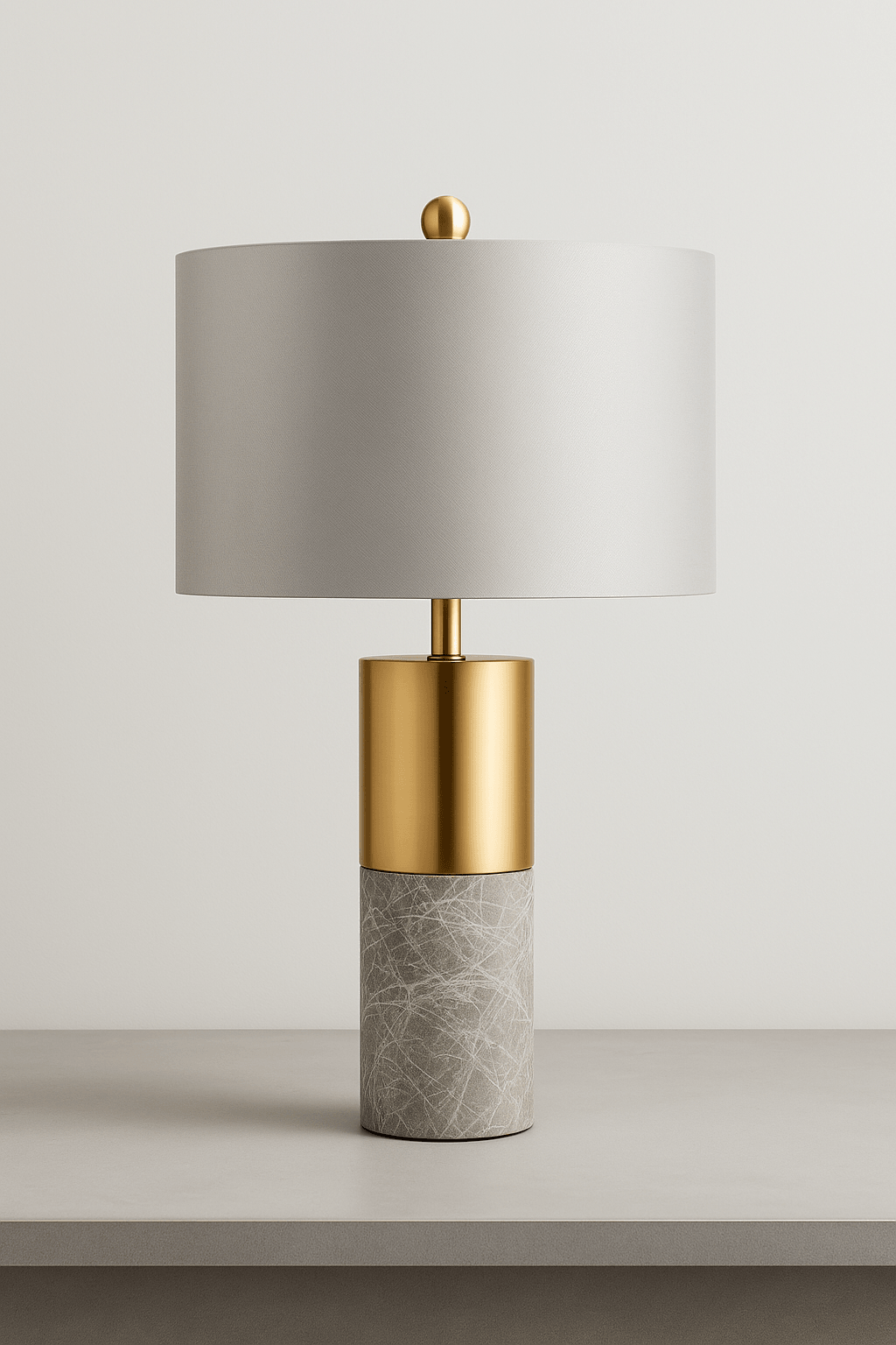 Marble base and  body of modern table lamp