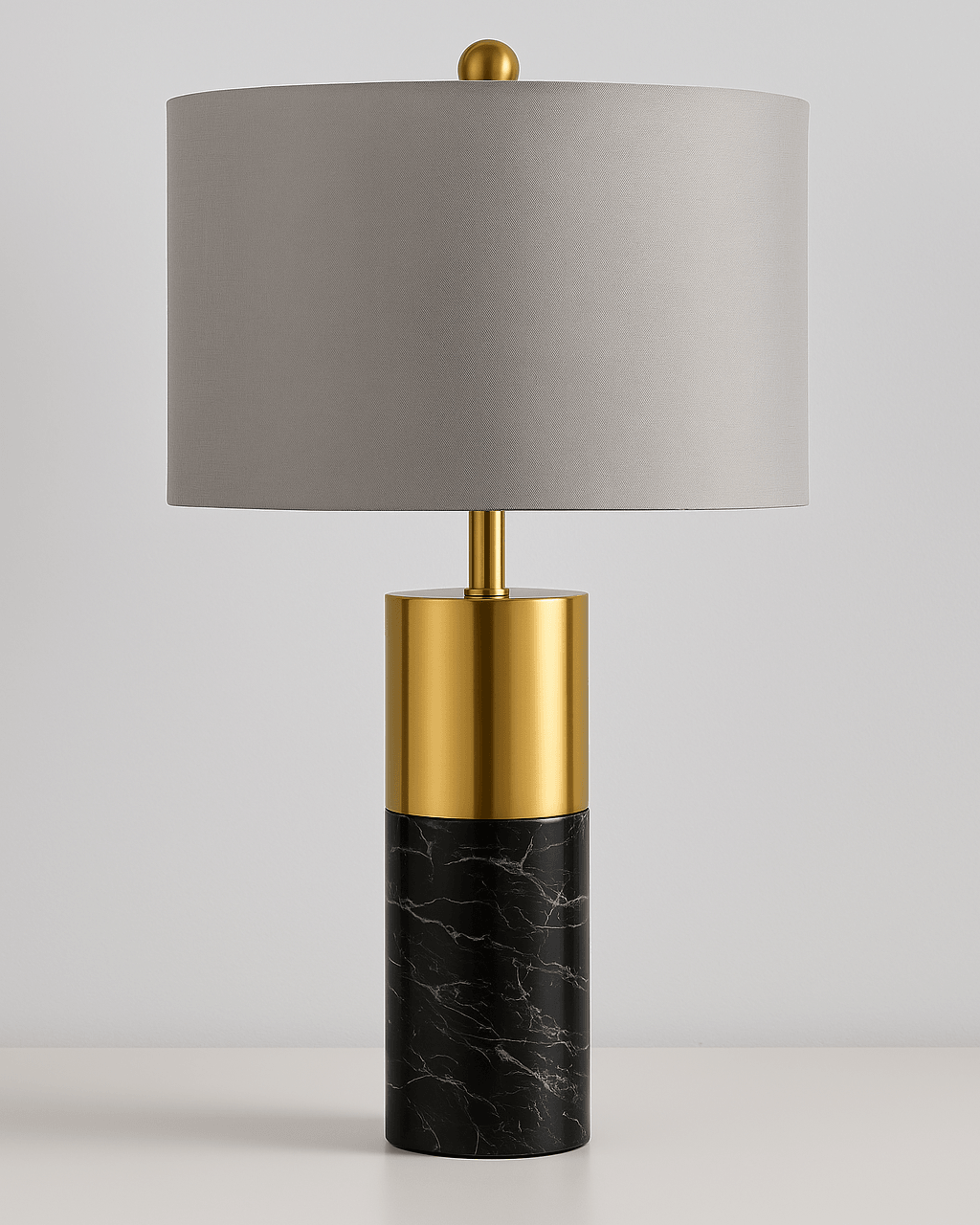 Minimalist bedside table lamp with fabric shade for home or hotel