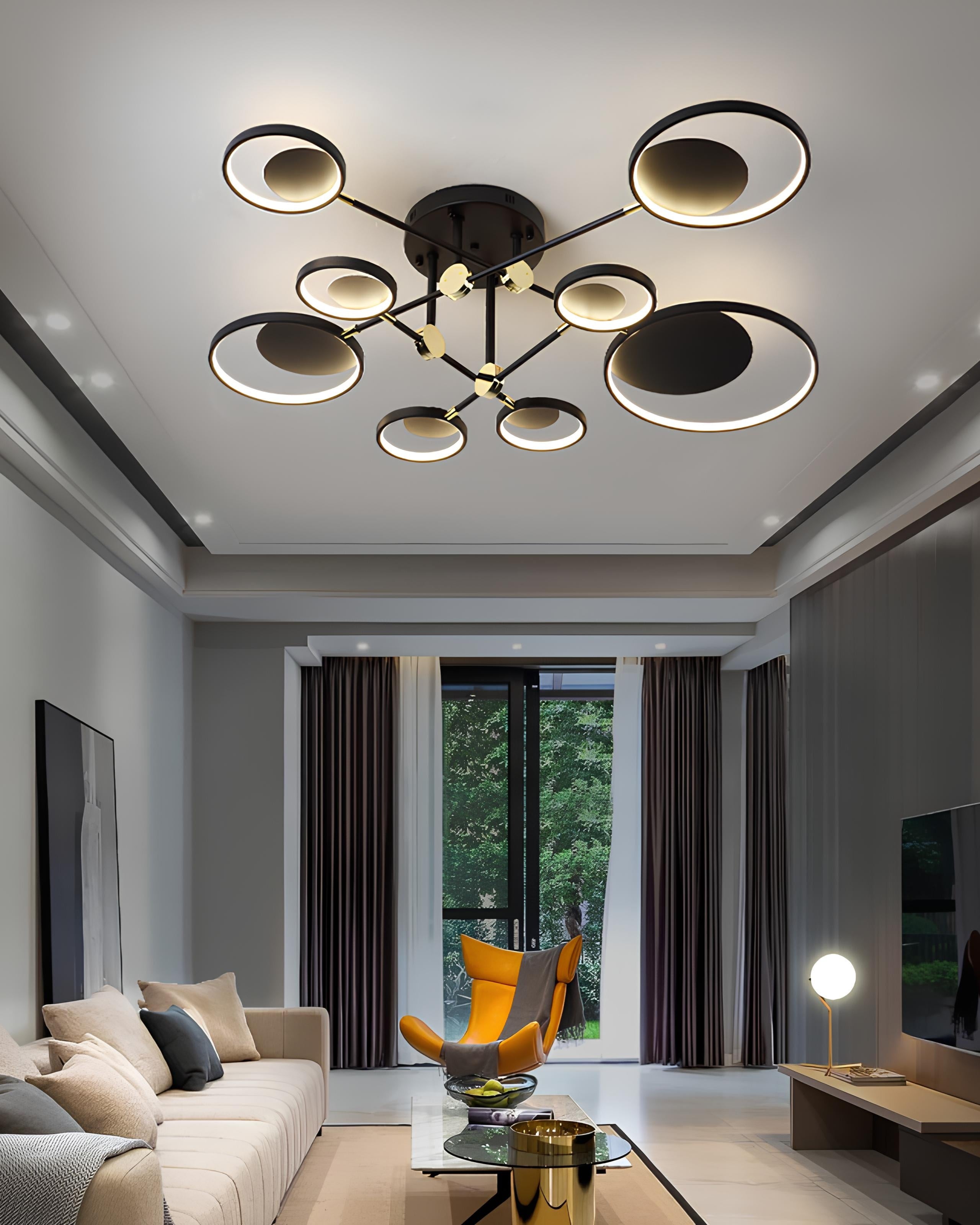 Lumo Ceiling Light – Black & Gold Aluminum Fixture - TheMinimalObject