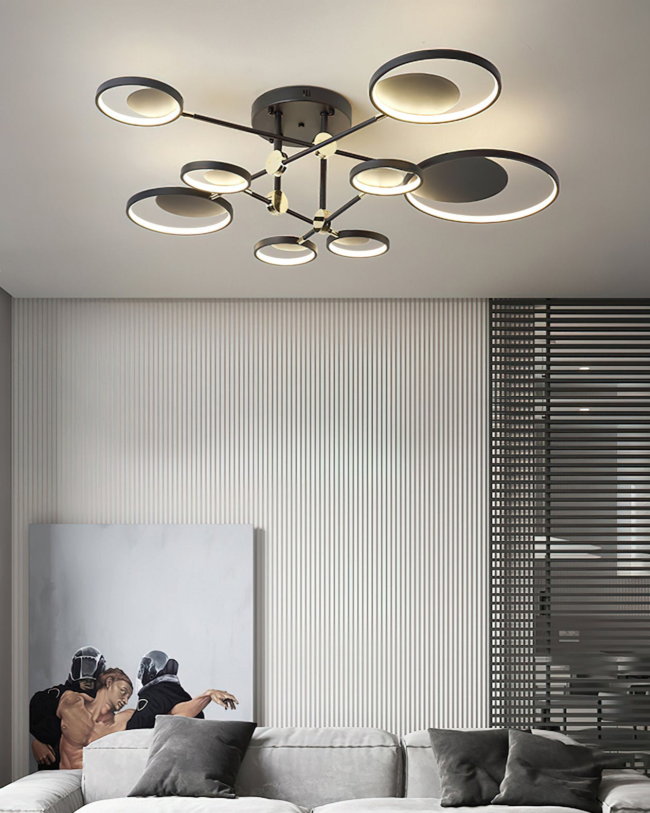 Lumo Ceiling Light – Black & Gold Aluminum Fixture - TheMinimalObject