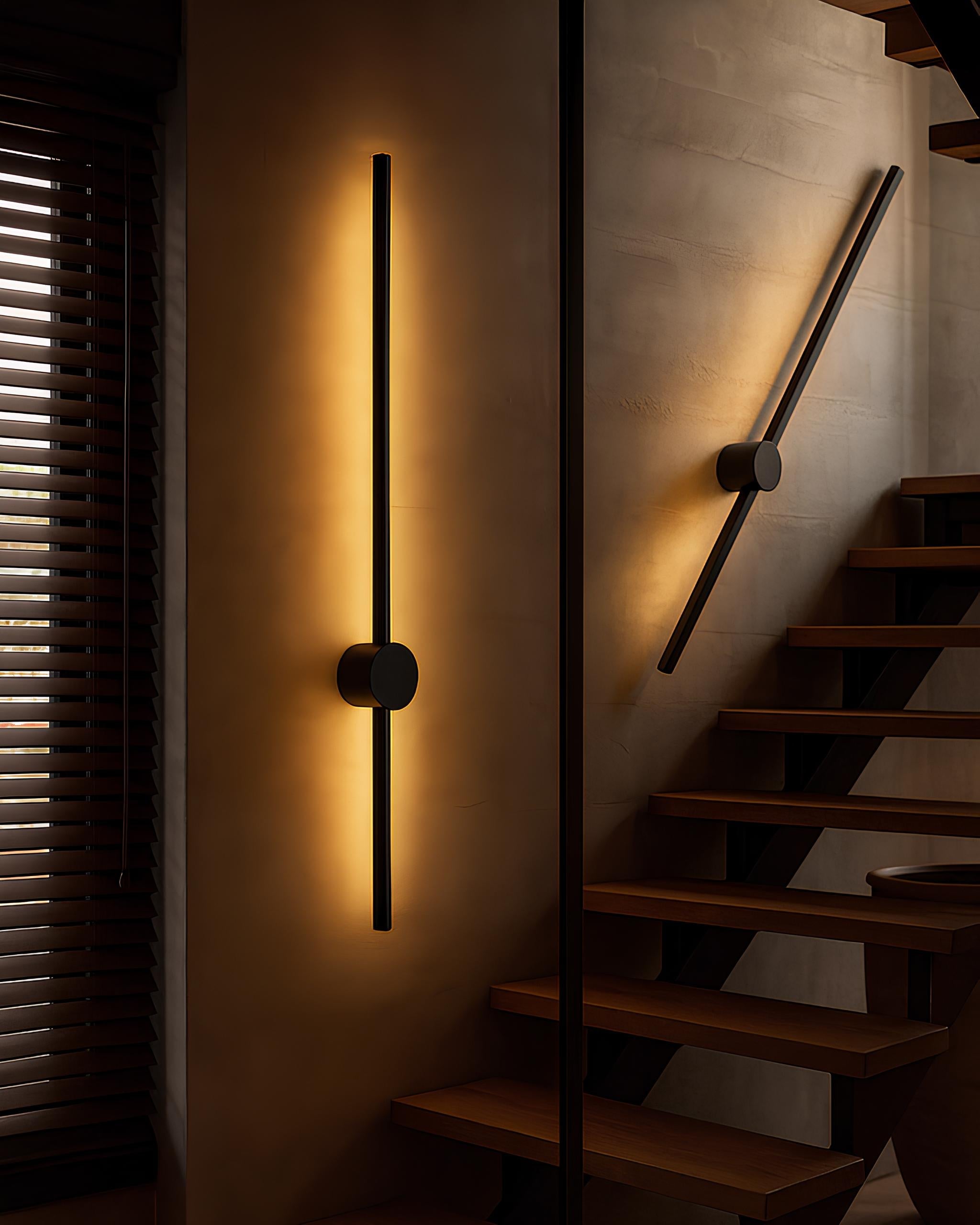 Minimalist gold metal wall light