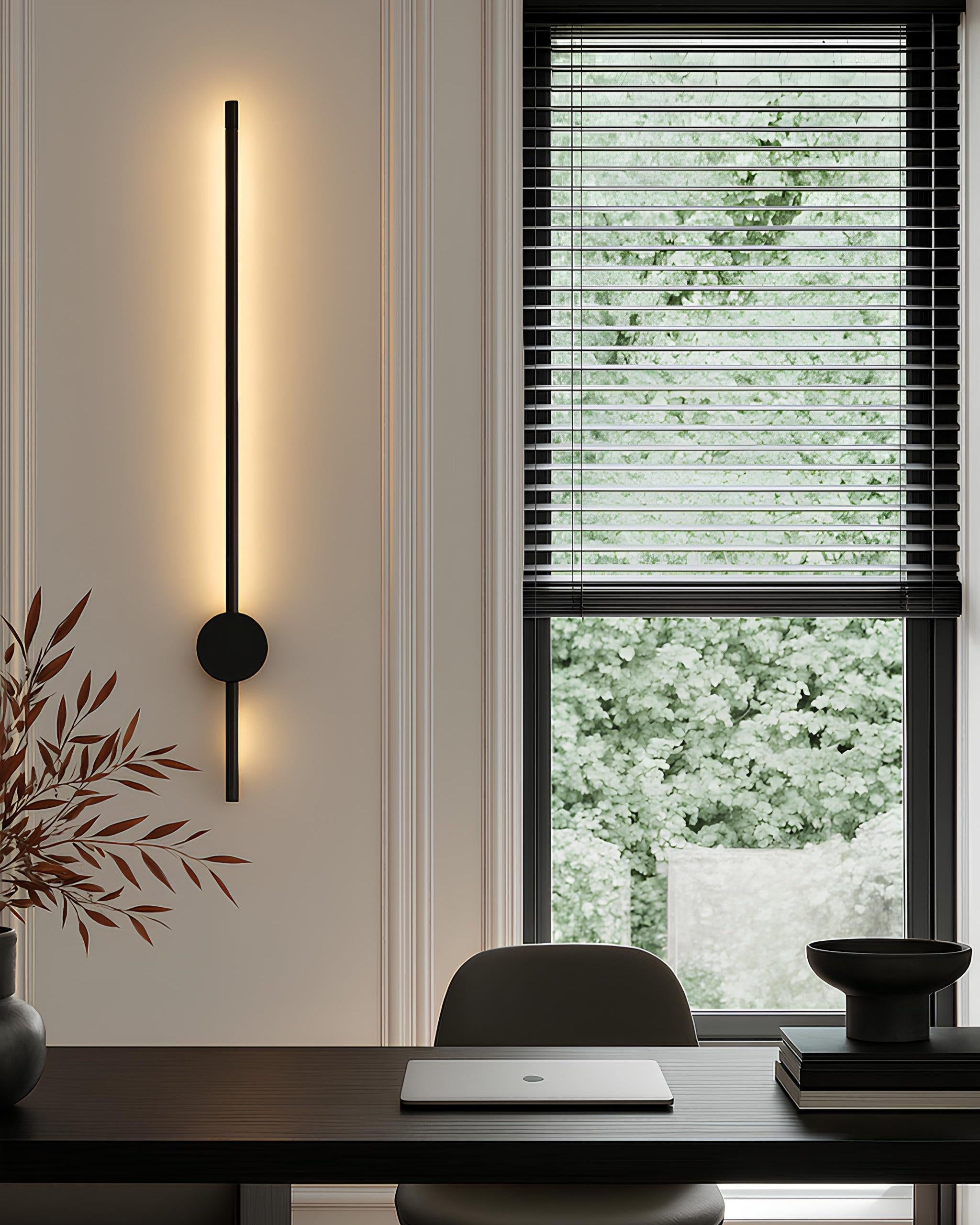 Slim black wall sconce modern decor