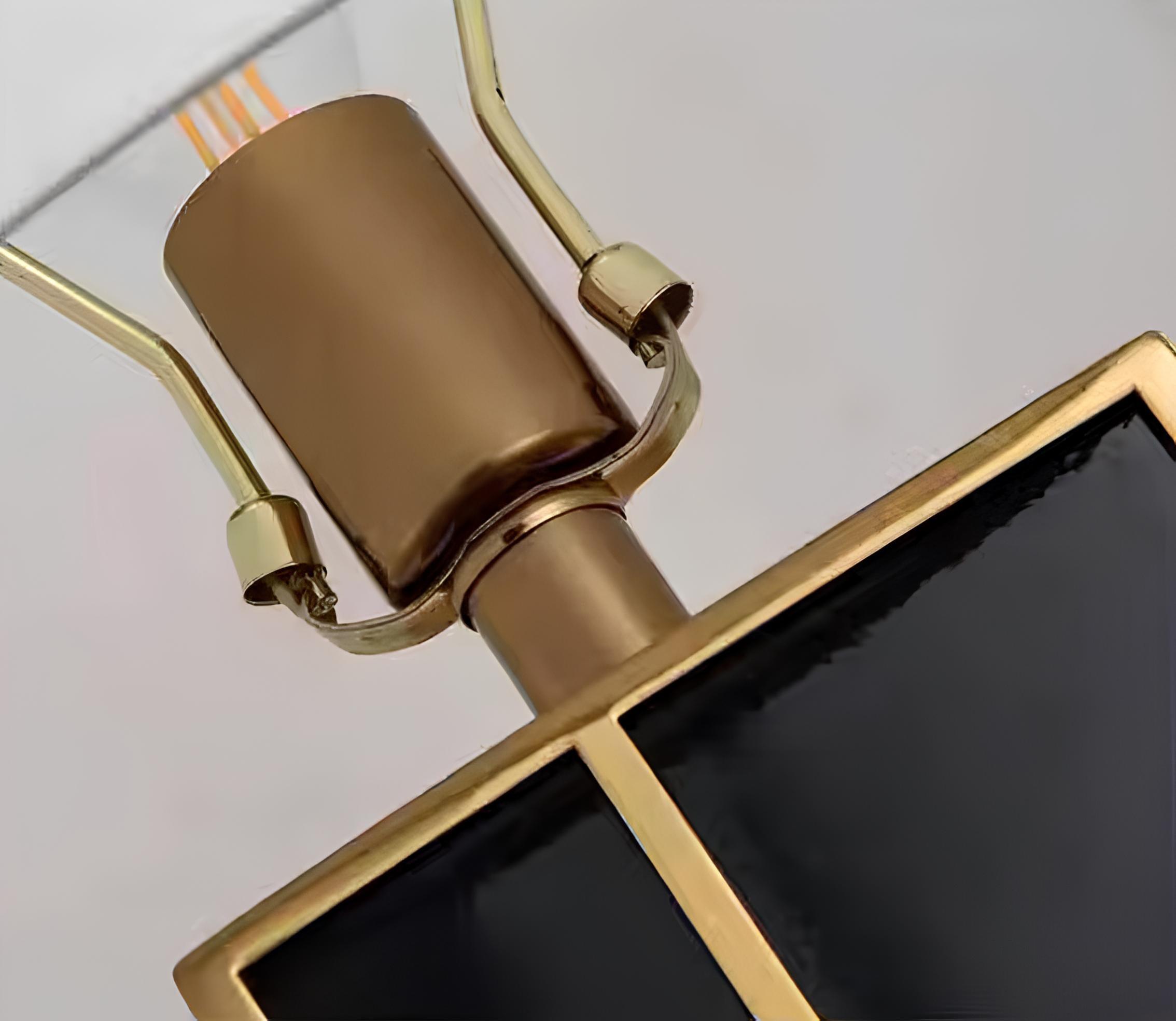 Maro Nordic Table Lamp – Fabric Shade with Gold Metal Frame - TheMinimalObject