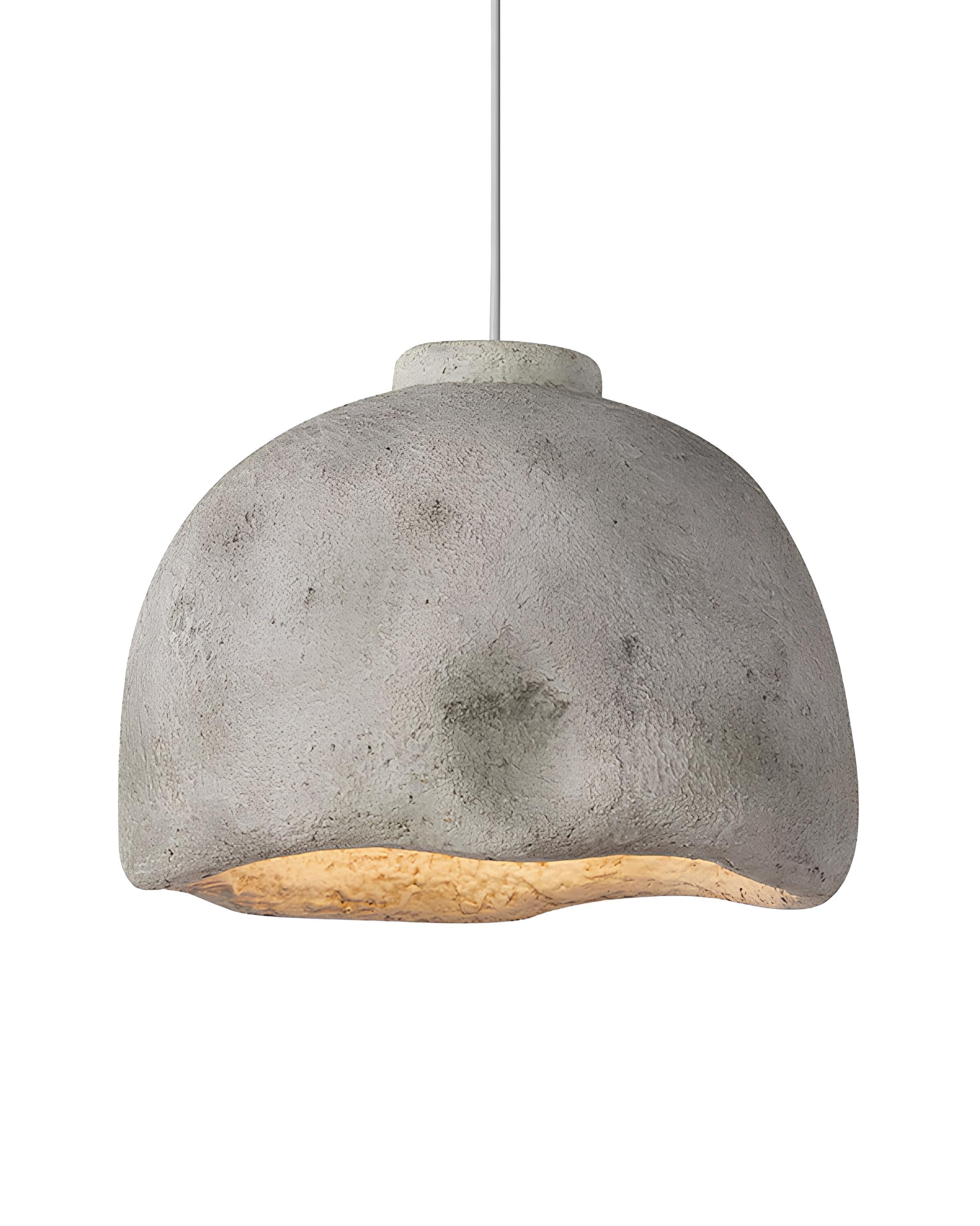 Wabi Sabi inspired hanging lamp in sculptural soft finish