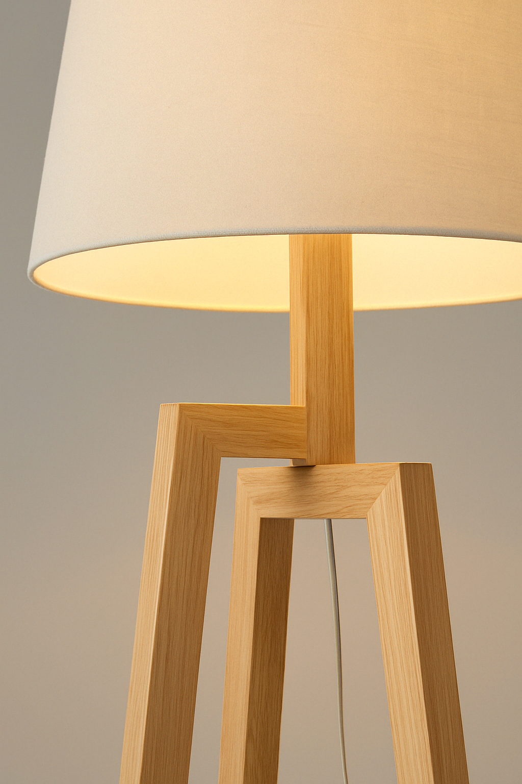 Modern Nordic standing lamp with natural materials