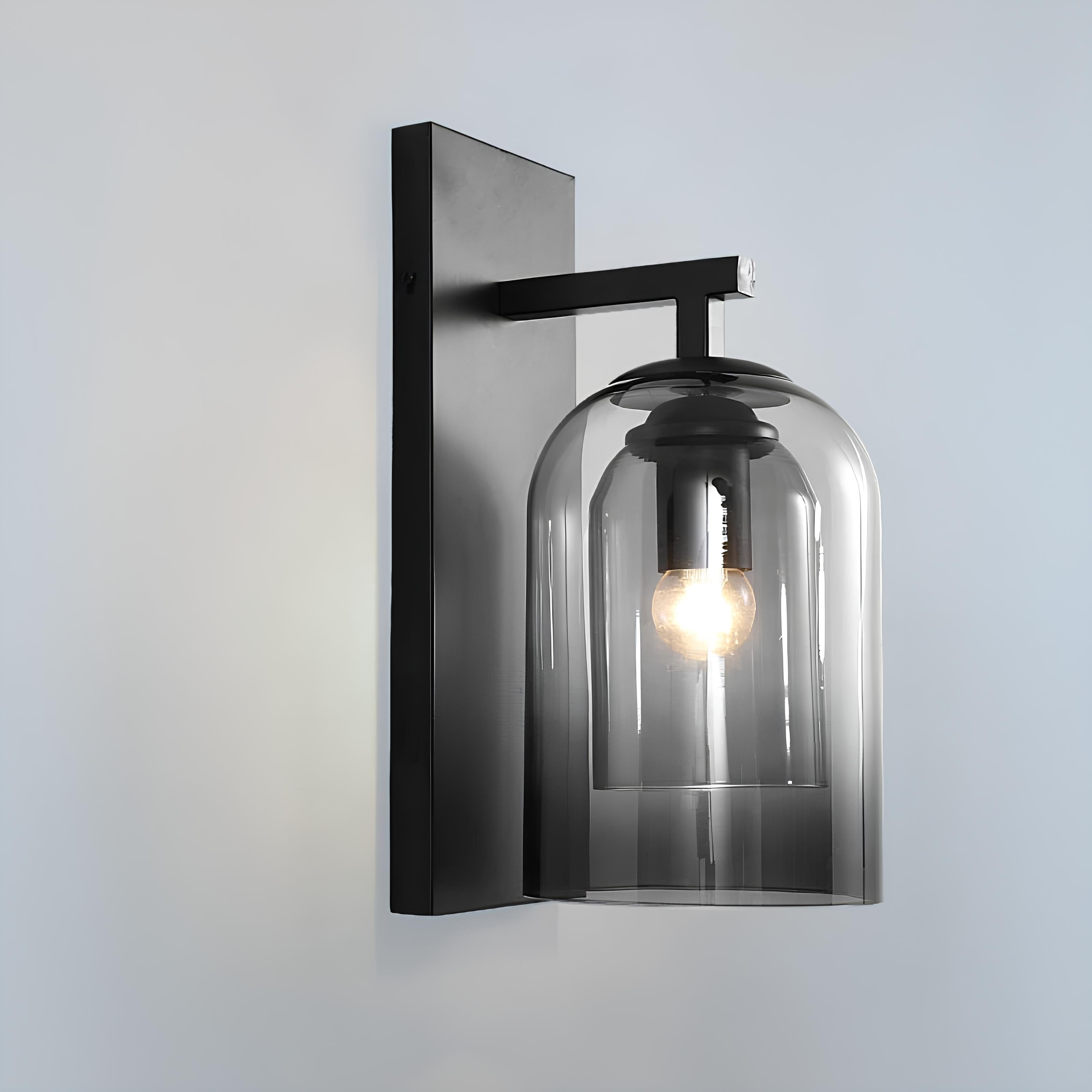 Modern black metal wall sconce