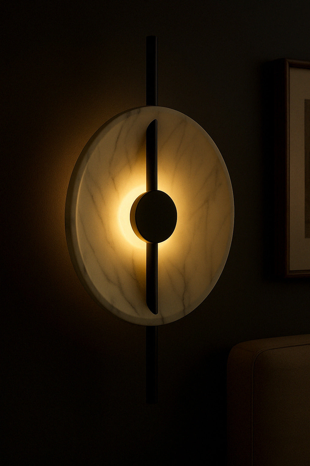 Close-up of Sculptural Resin Wall Light