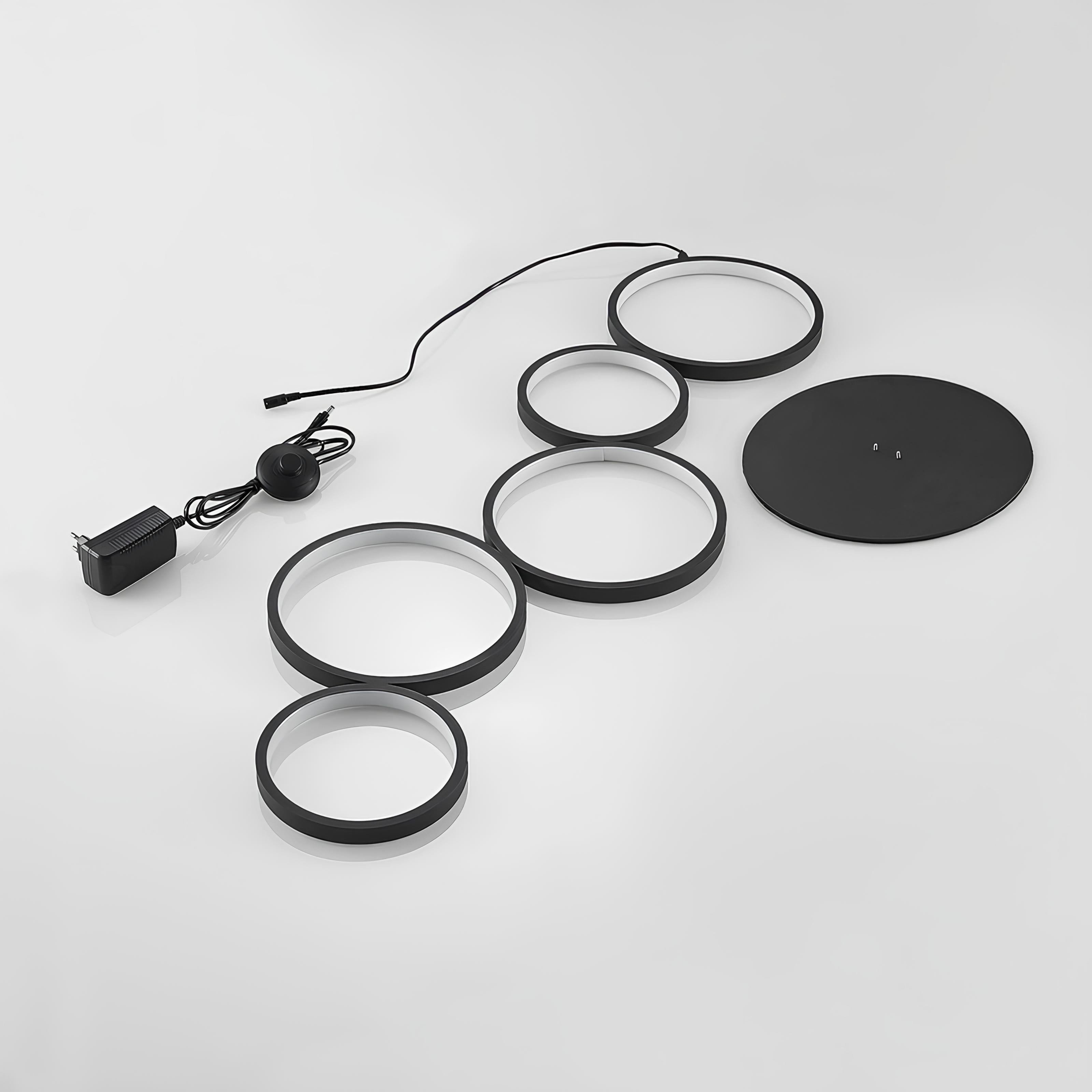 Rin Floor Lamp – Circular LED Light on Marble Base - TheMinimalObject