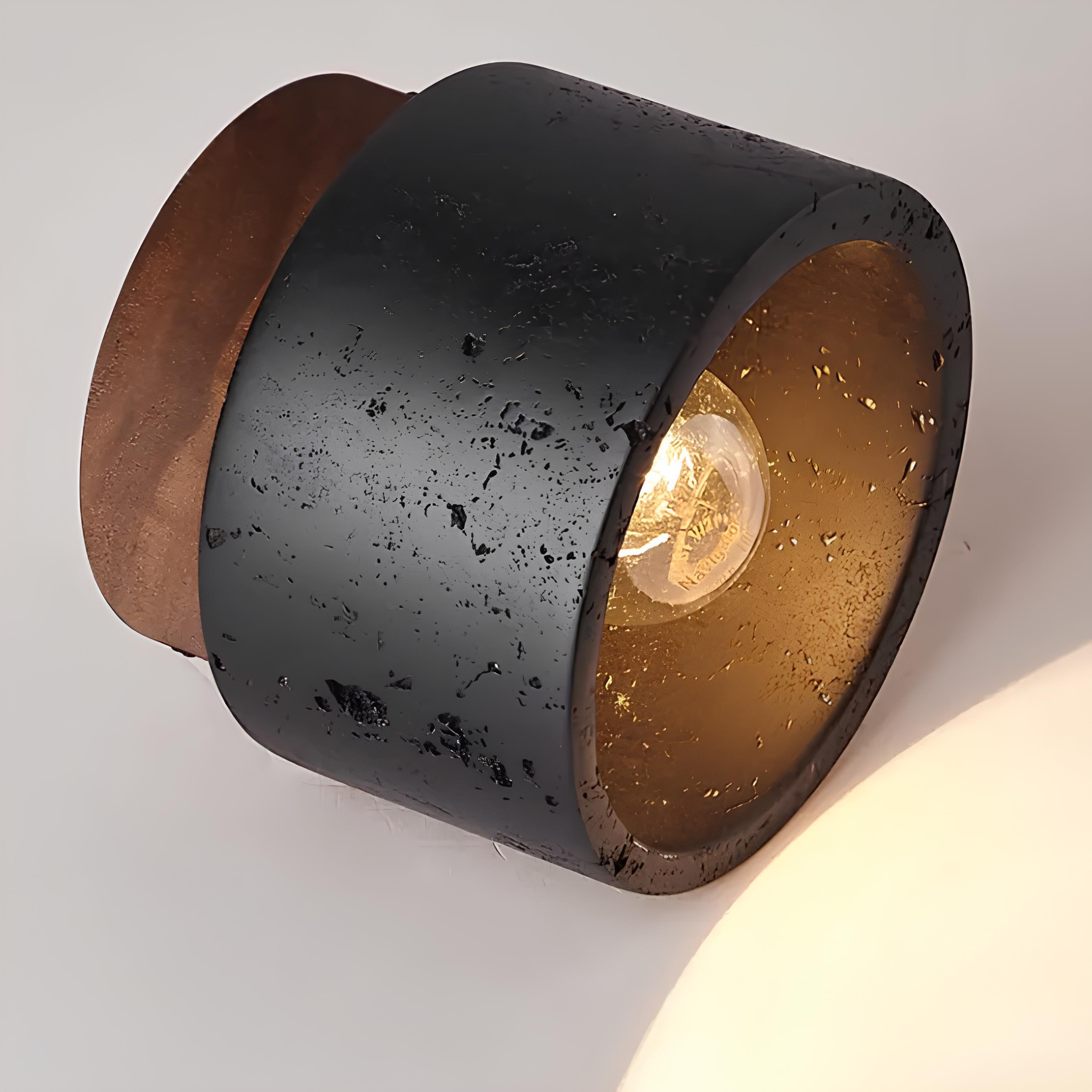 Minimal round stone ceiling light for modern interiors
