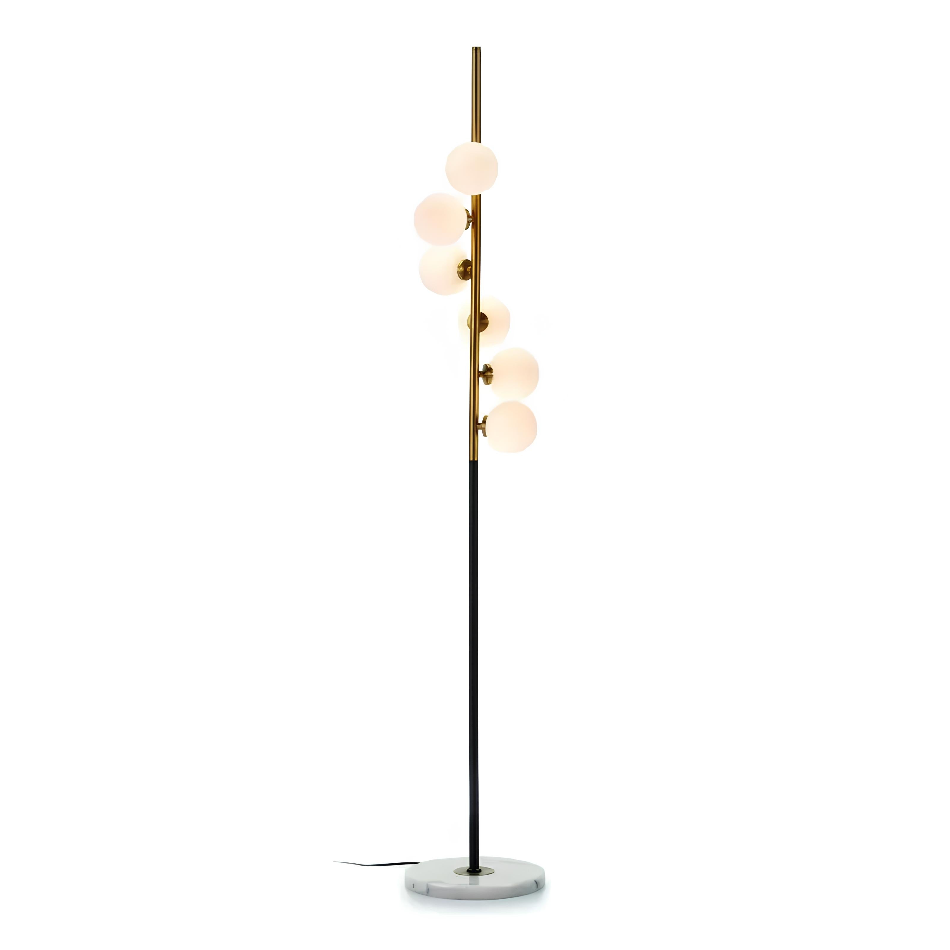 Contemporary glass shade floor lamp for bedroom or living room