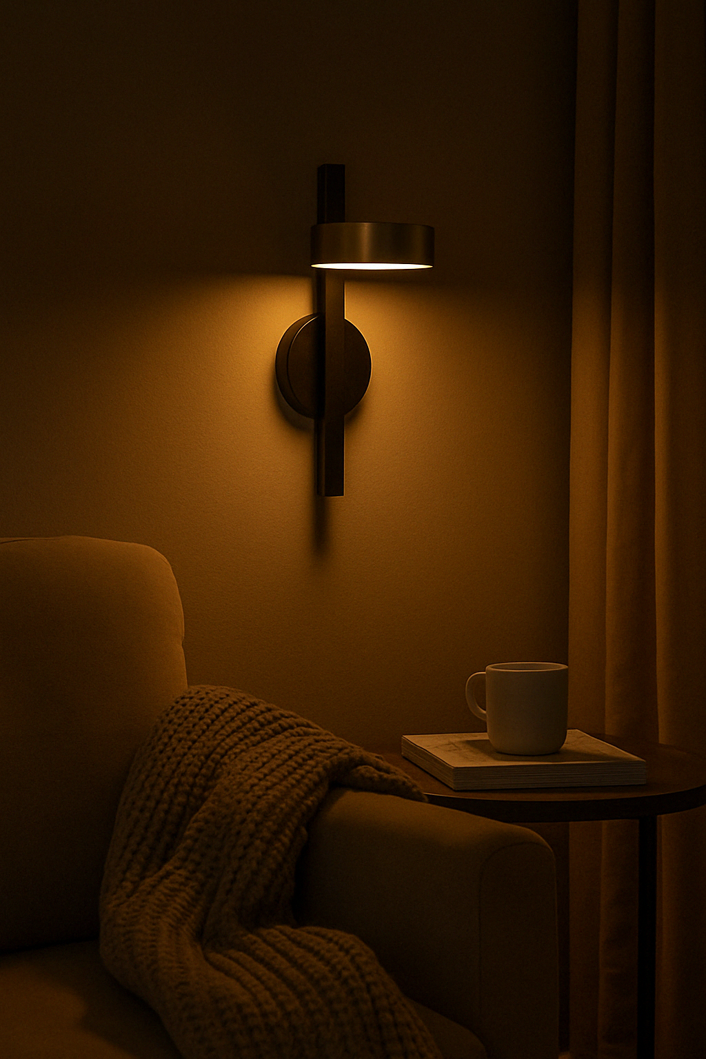 Minimalist Wall Sconce with Warm LED Lighting